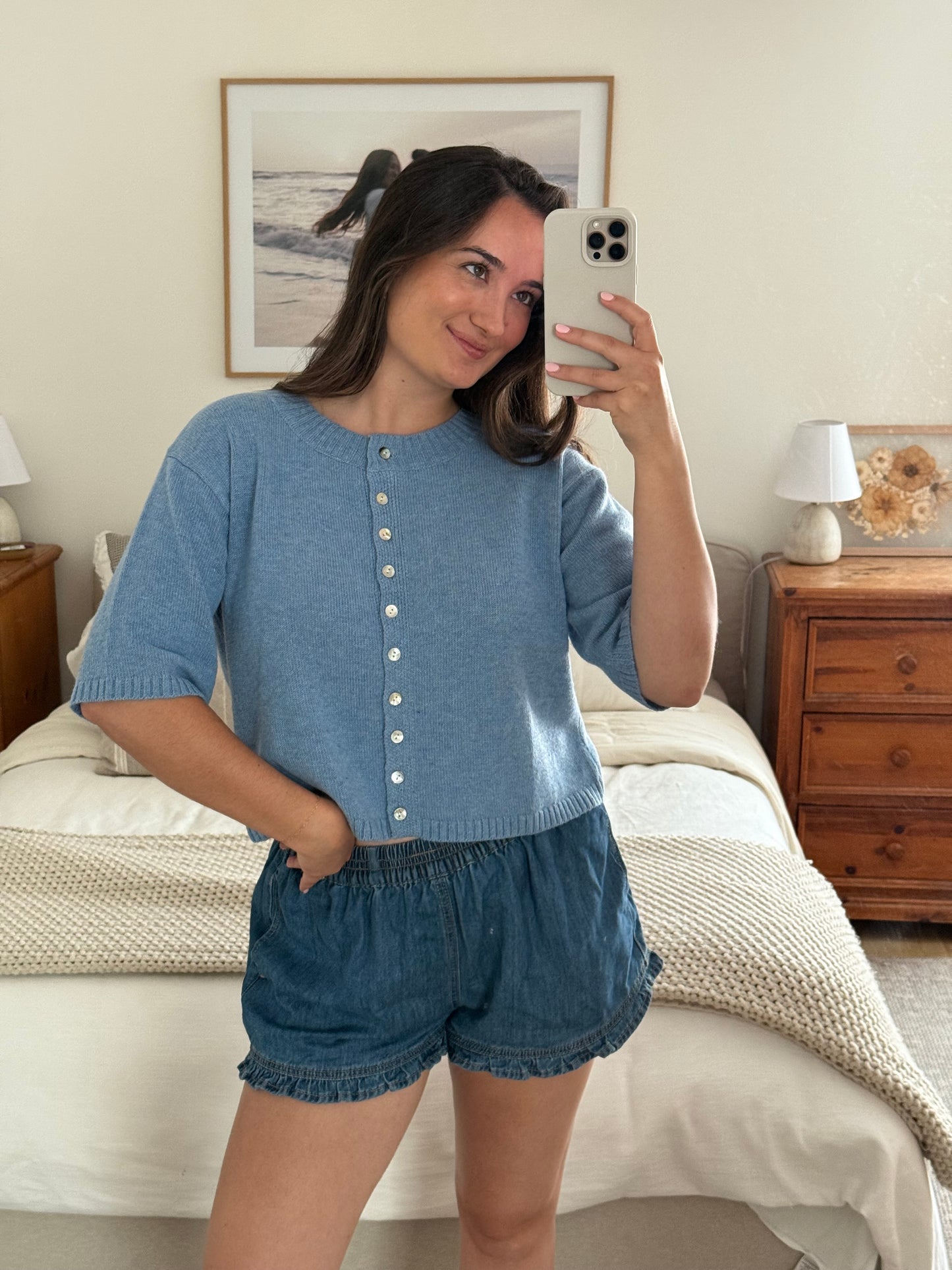 Sand Dollar Cardigan, Ocean Blue