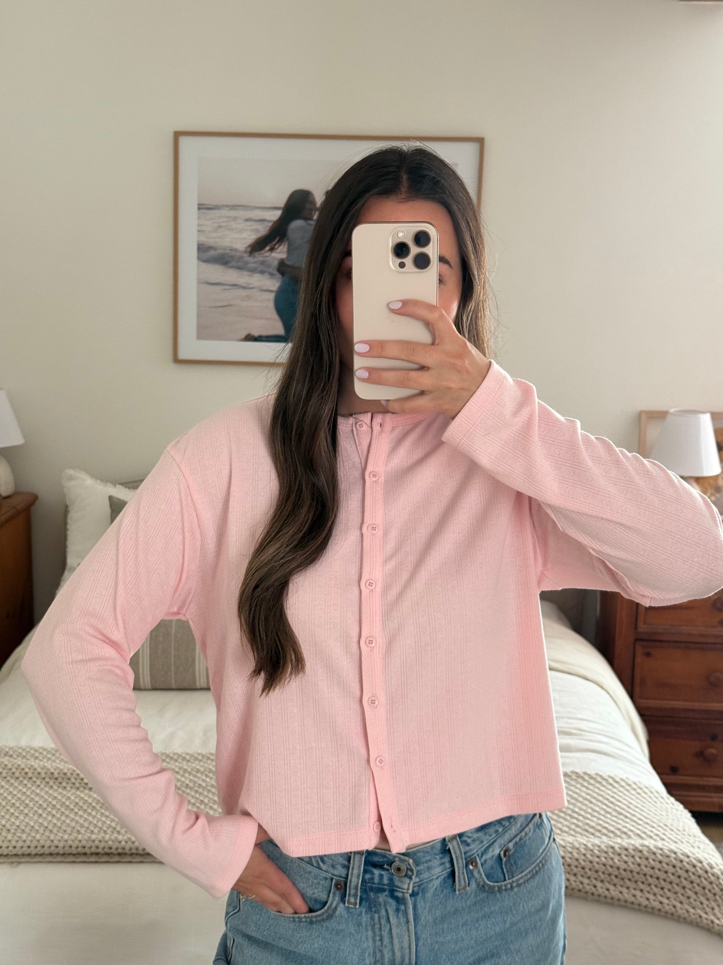 Strawberry Shortcake Cardigan, Baby Pink