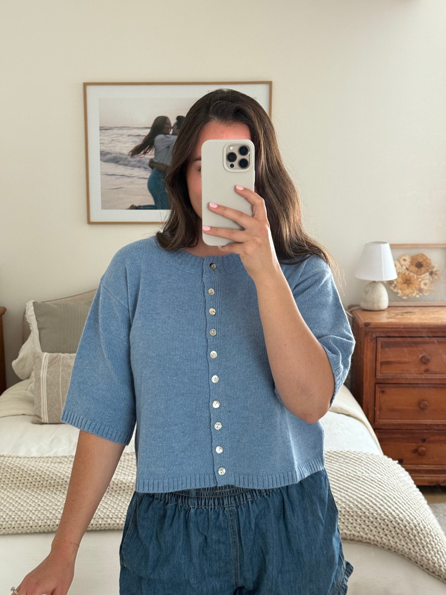 Sand Dollar Cardigan, Ocean Blue