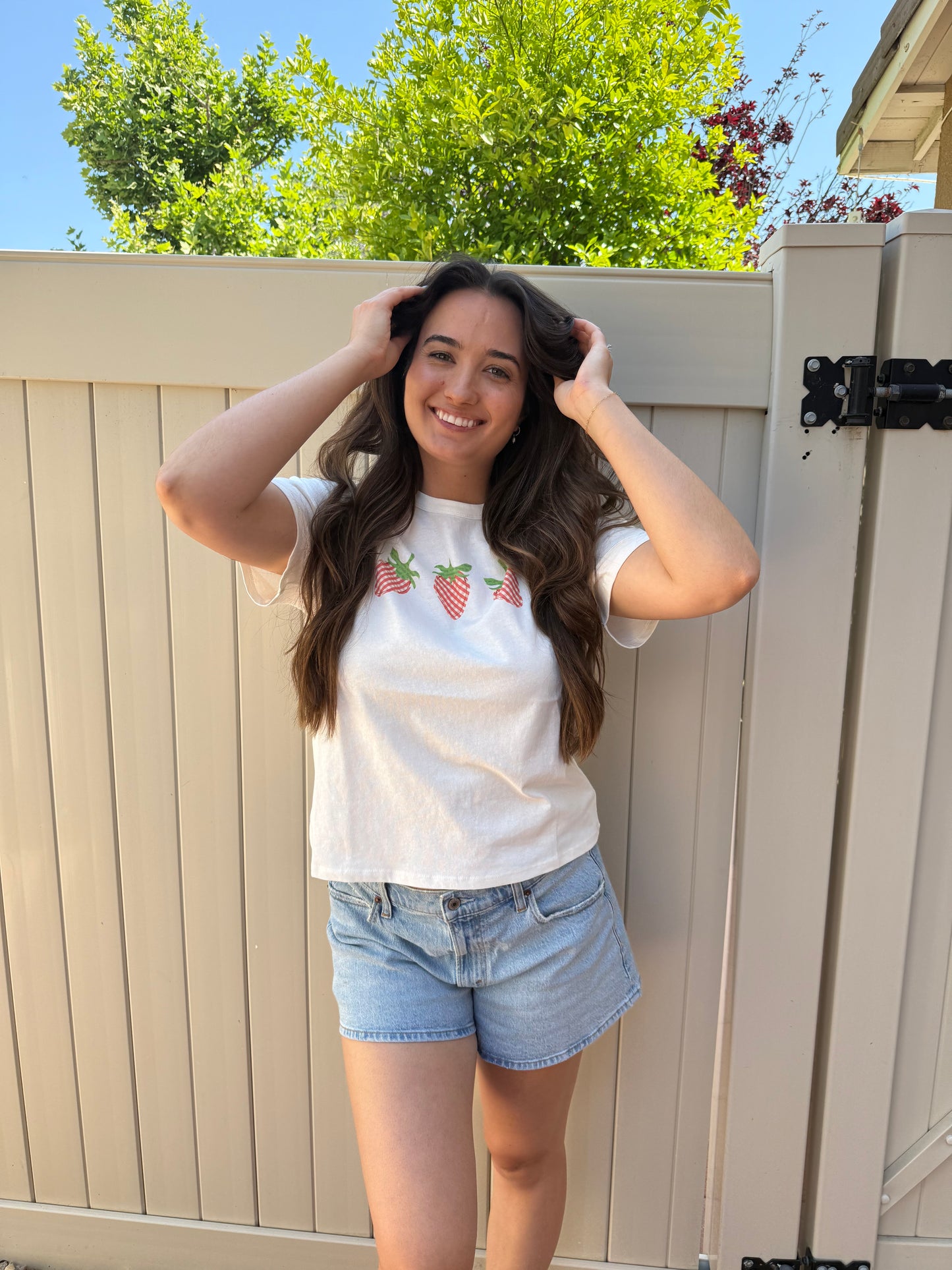 Strawberry Tee, White