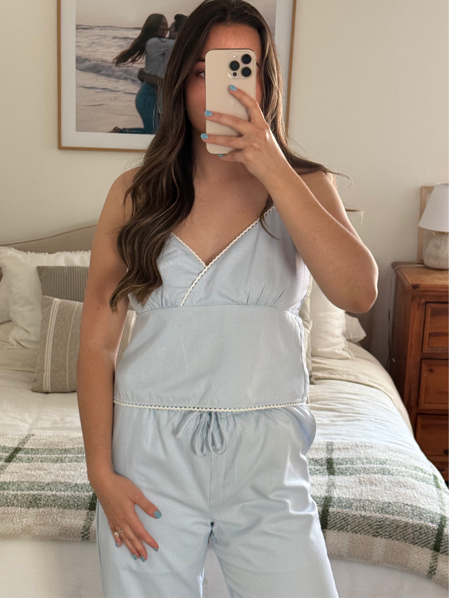 Daylight Pinstripe Tank, Blue
