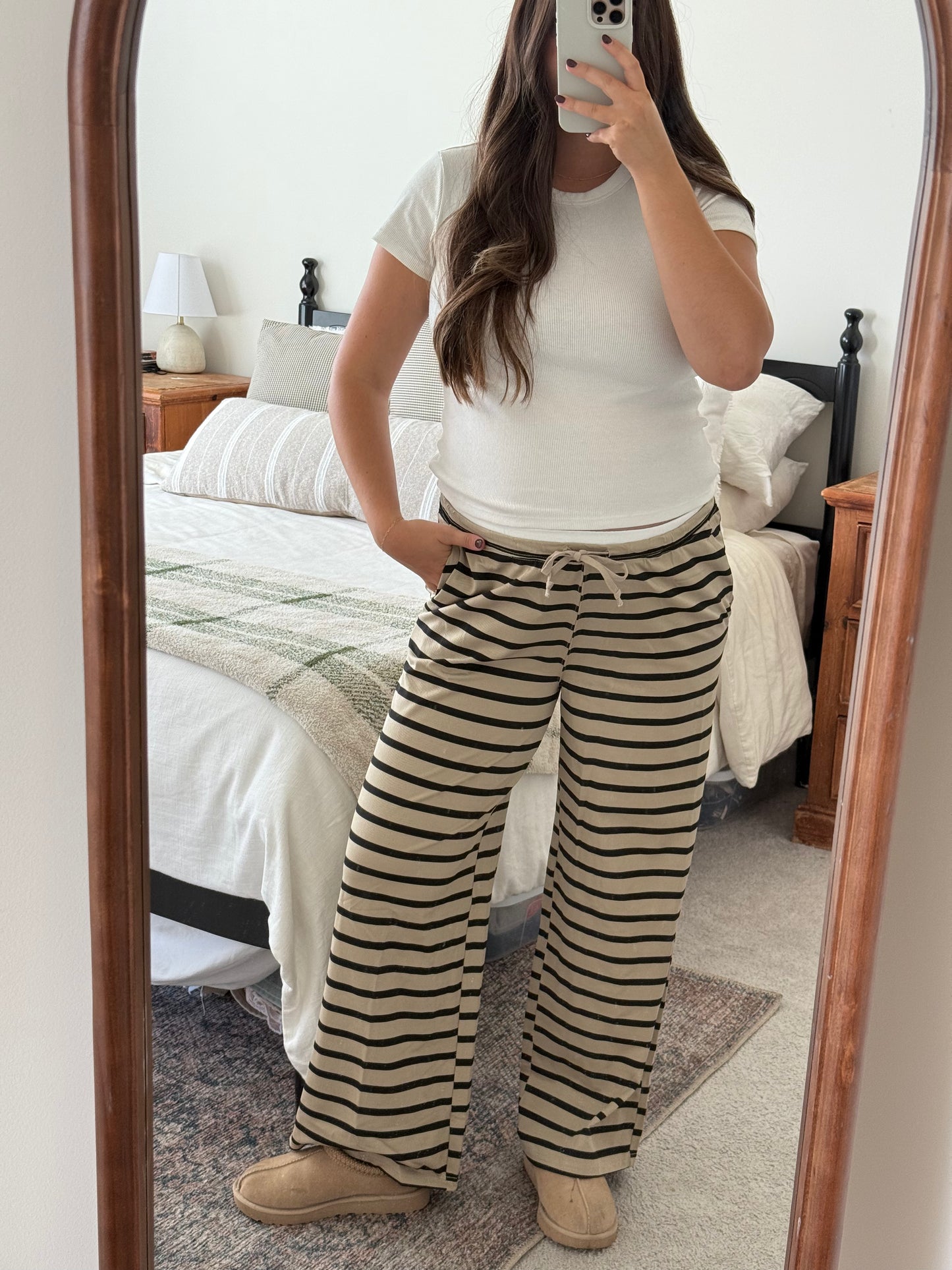 Hazelnut Knit Lounge Pants, Taupe