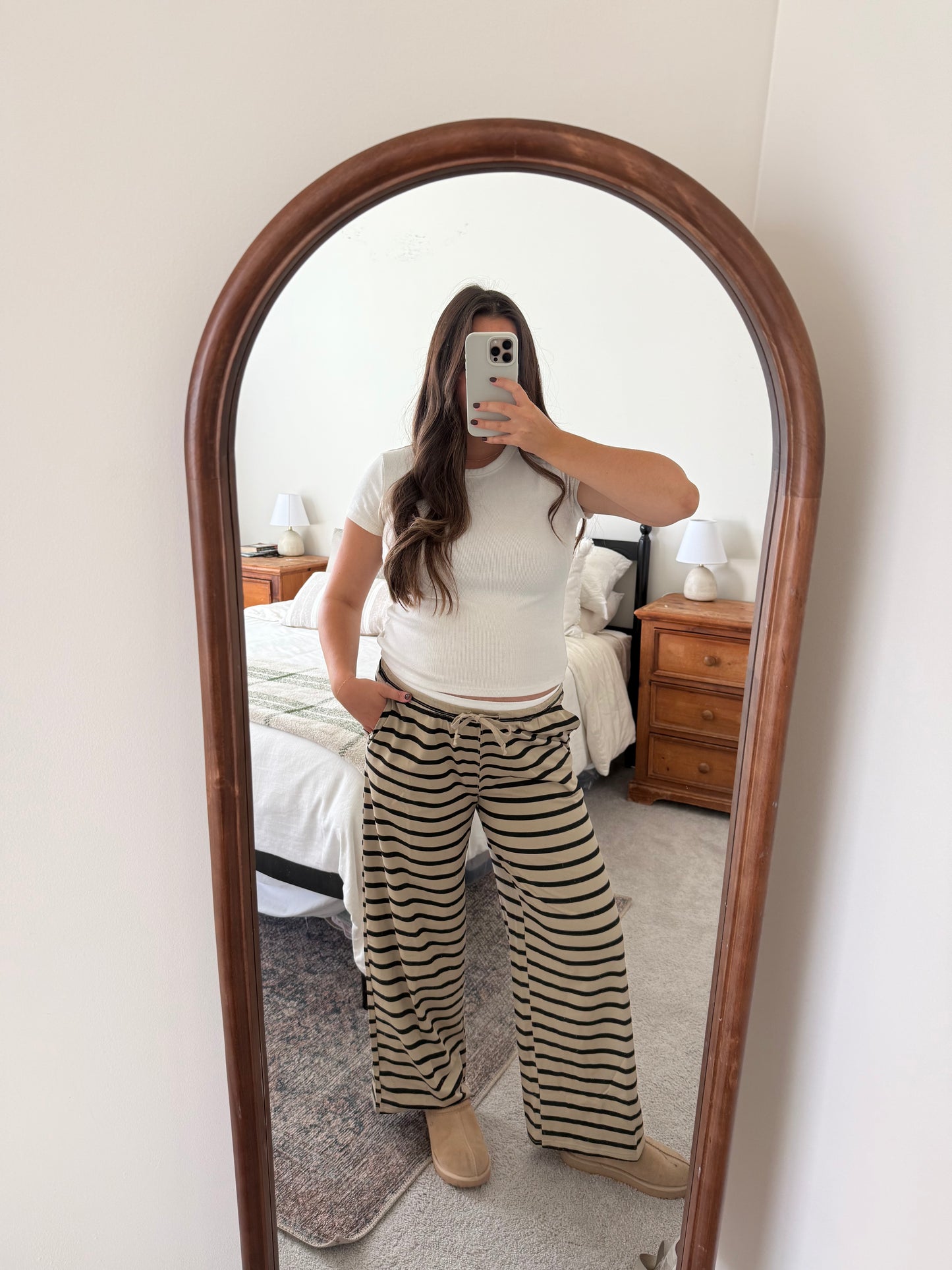 Hazelnut Knit Lounge Pants, Taupe