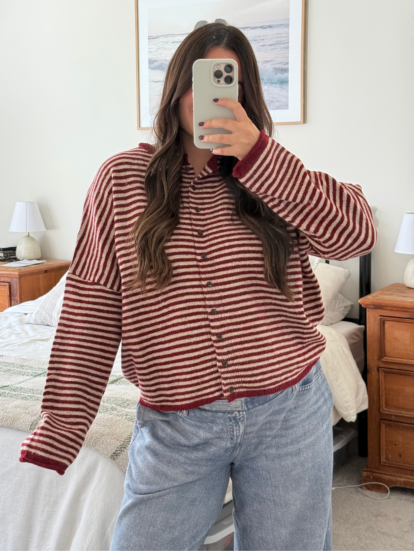 Bonfire Cardigan, Deep Red
