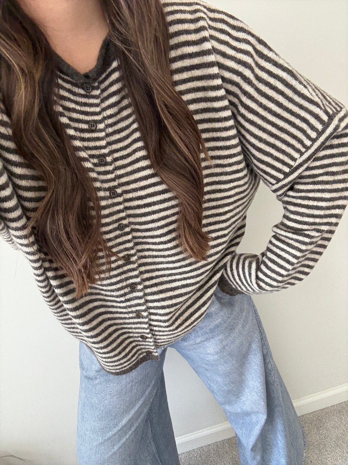Bonfire Cardigan, Charcoal Brown