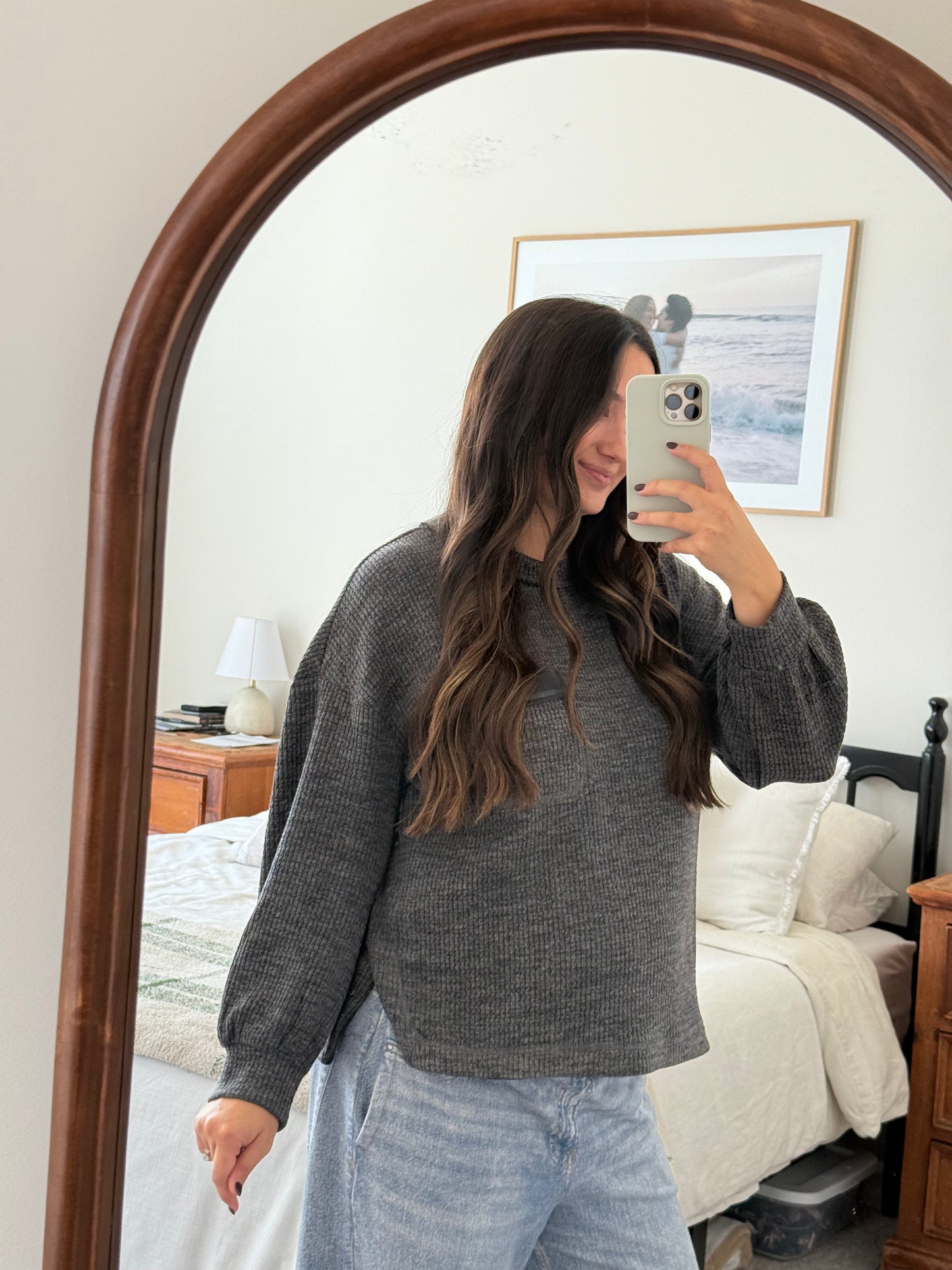 Breezy Thermal Pullover, Charcoal