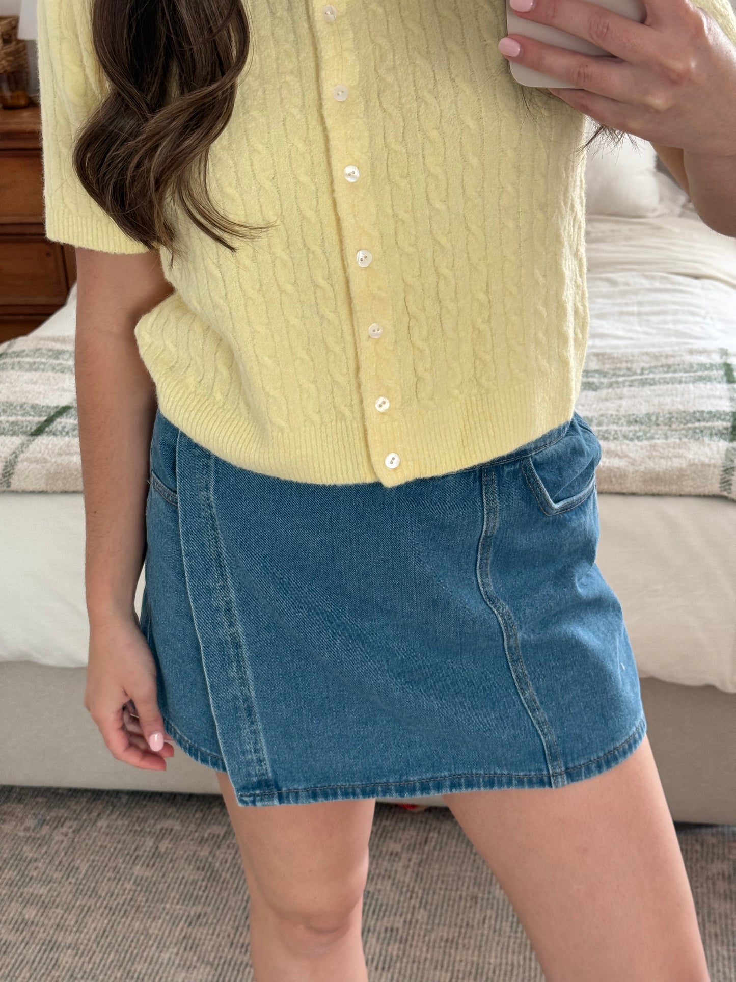 Sunshine Cable Knit Tee, Butter Yellow