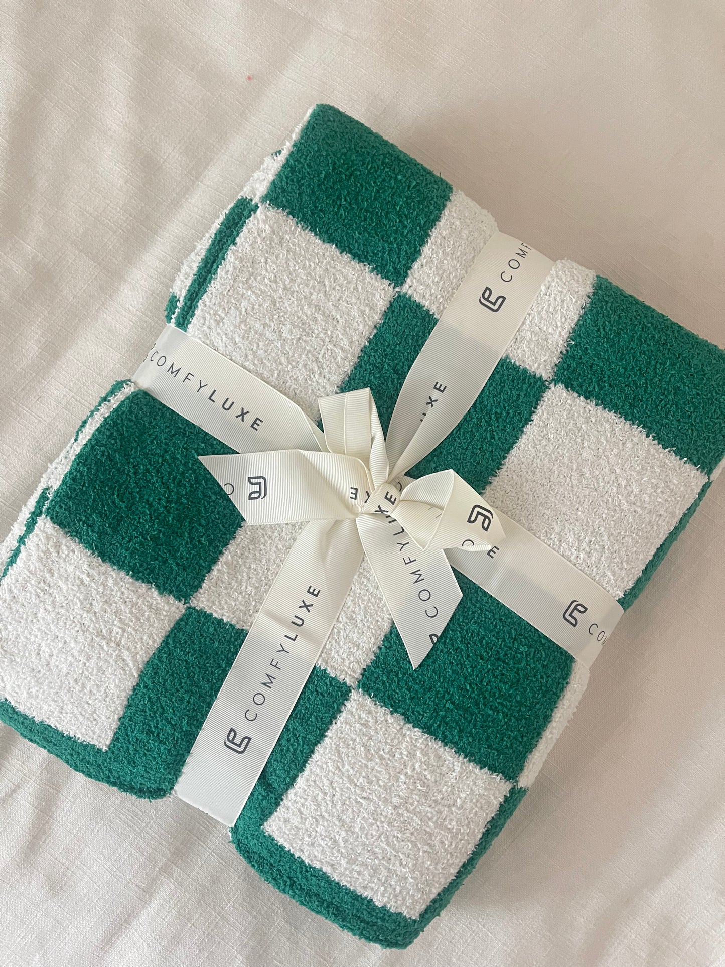 Checkered Throw Blanket, Kelly Green