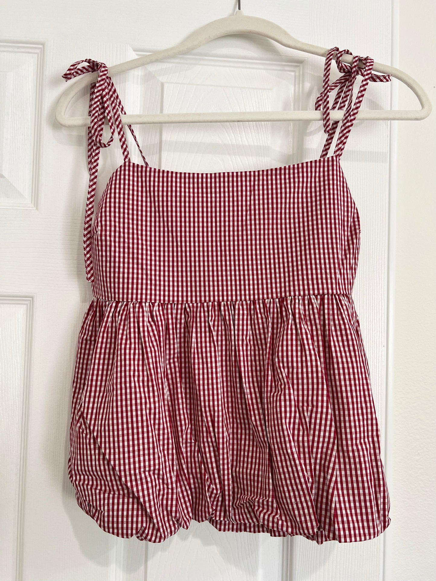 Americana Bubble Hem Tank, Red