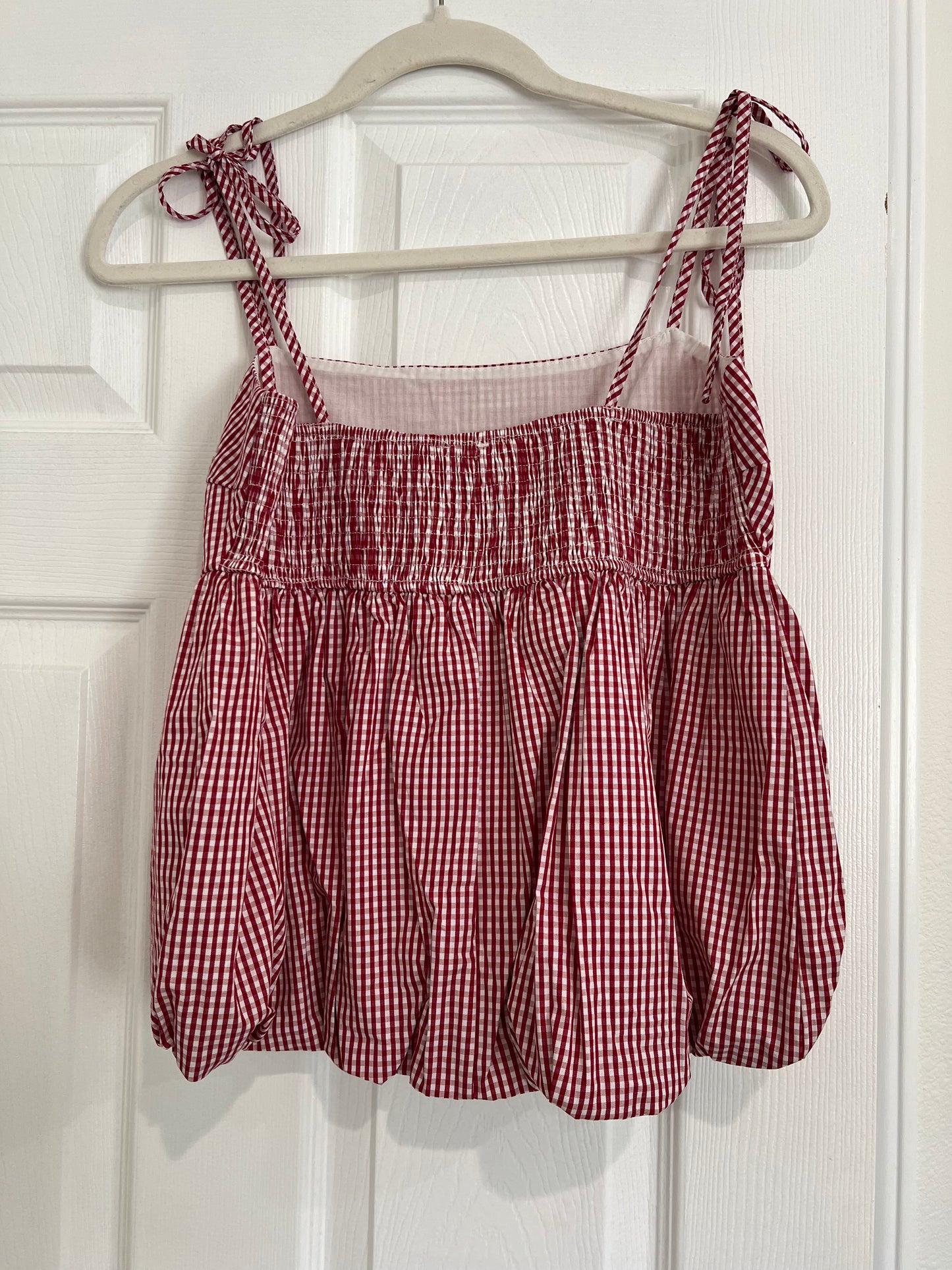 Americana Bubble Hem Tank, Red