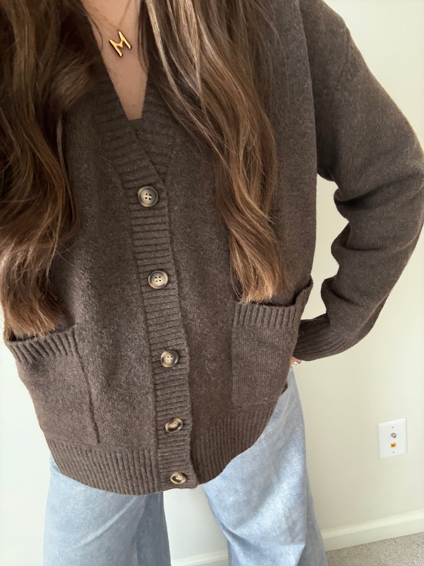 Chestnut Oversized Cardigan, Brown