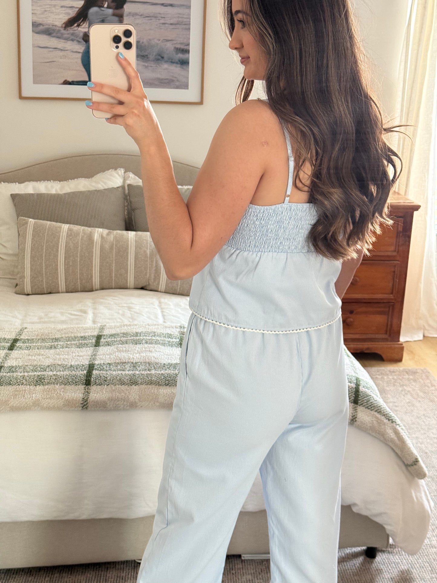 Daylight Pinstripe Tank, Blue