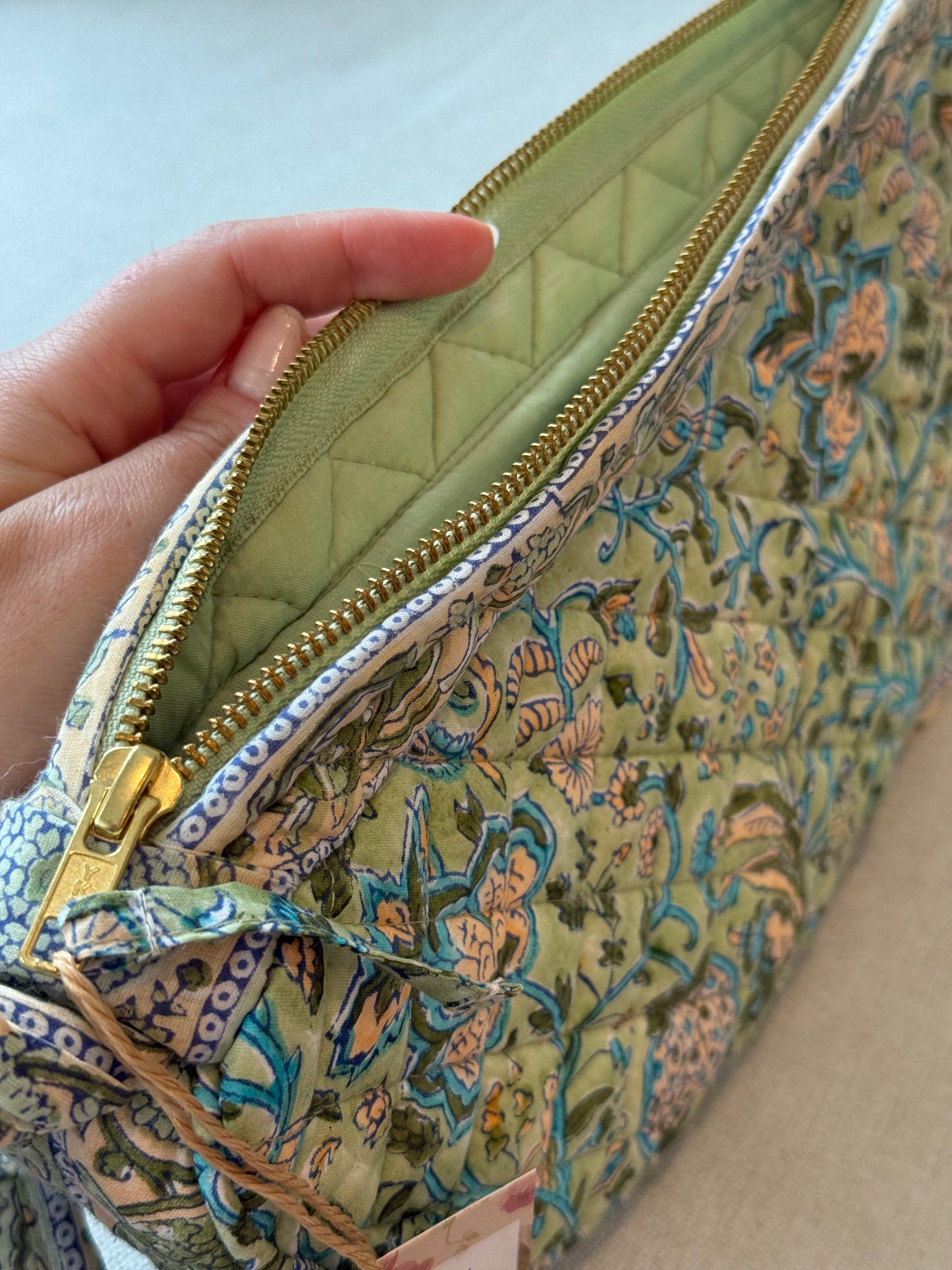 Paisley Quilted Crescent Bag
