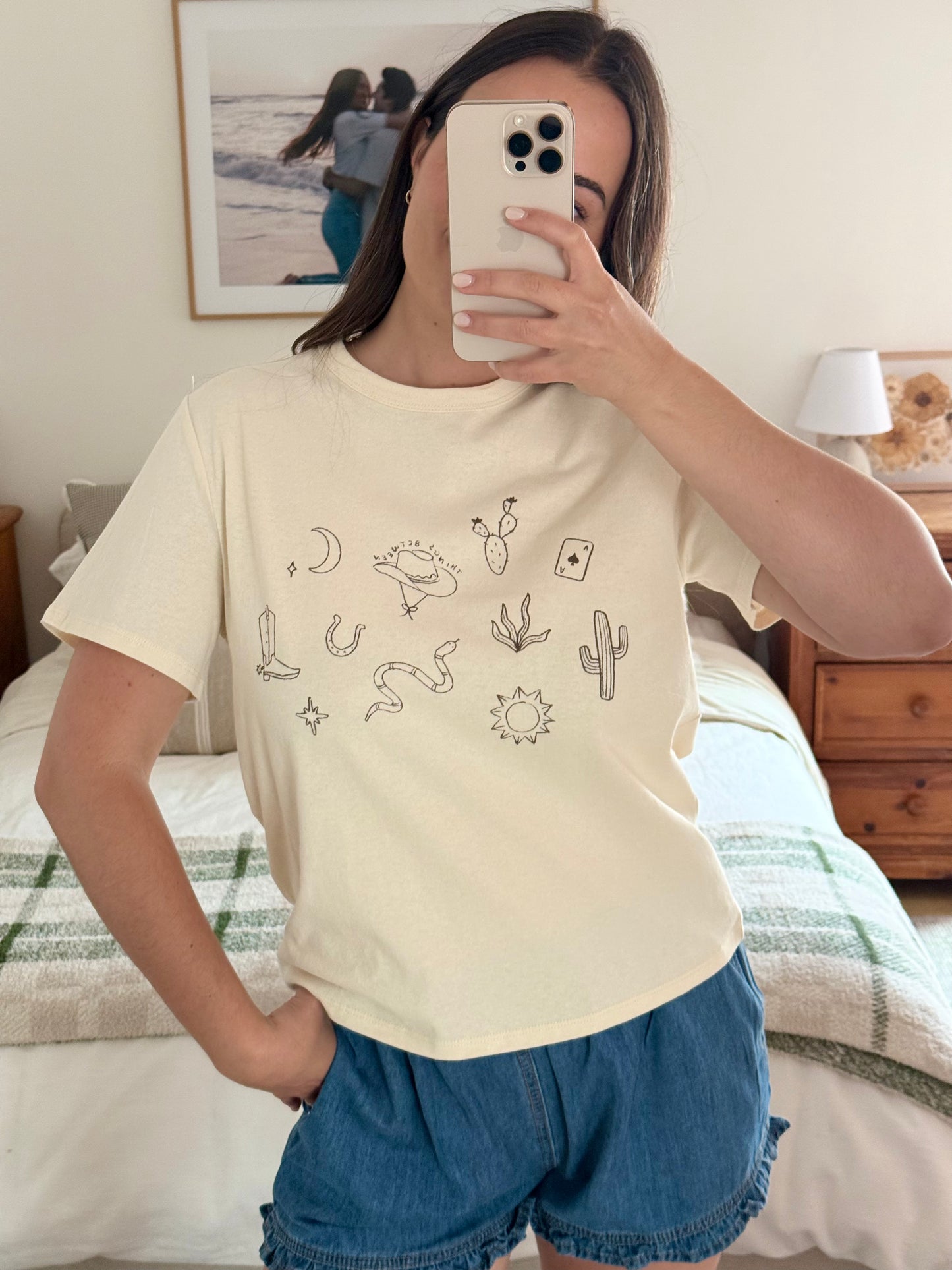 Western Graphic Tee, Tan