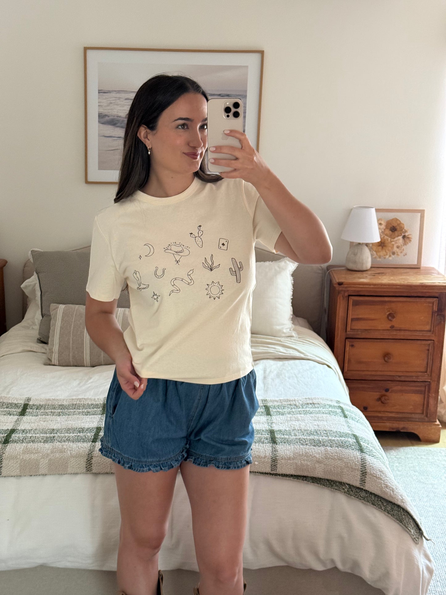 Western Graphic Tee, Tan