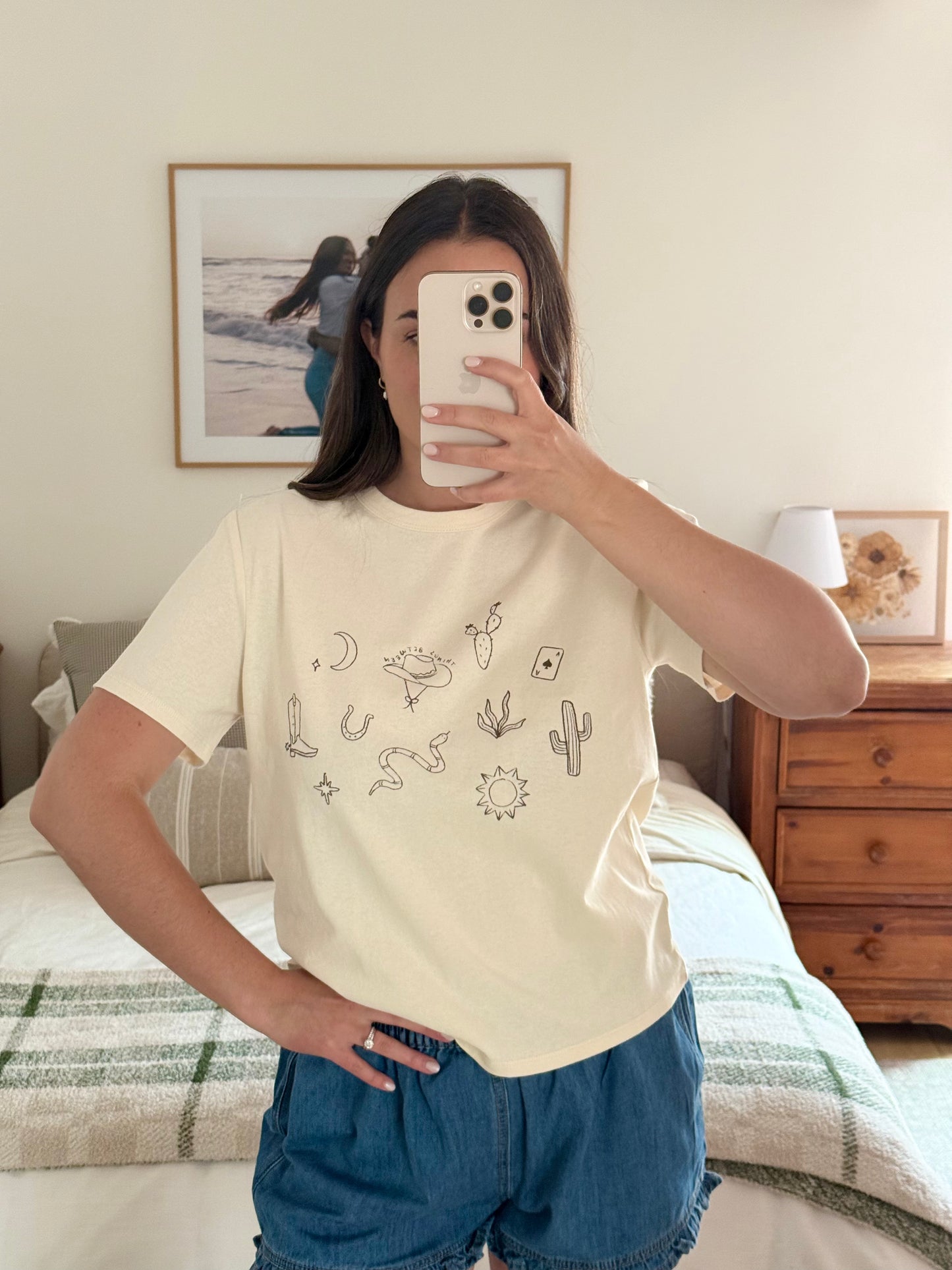 Western Graphic Tee, Tan