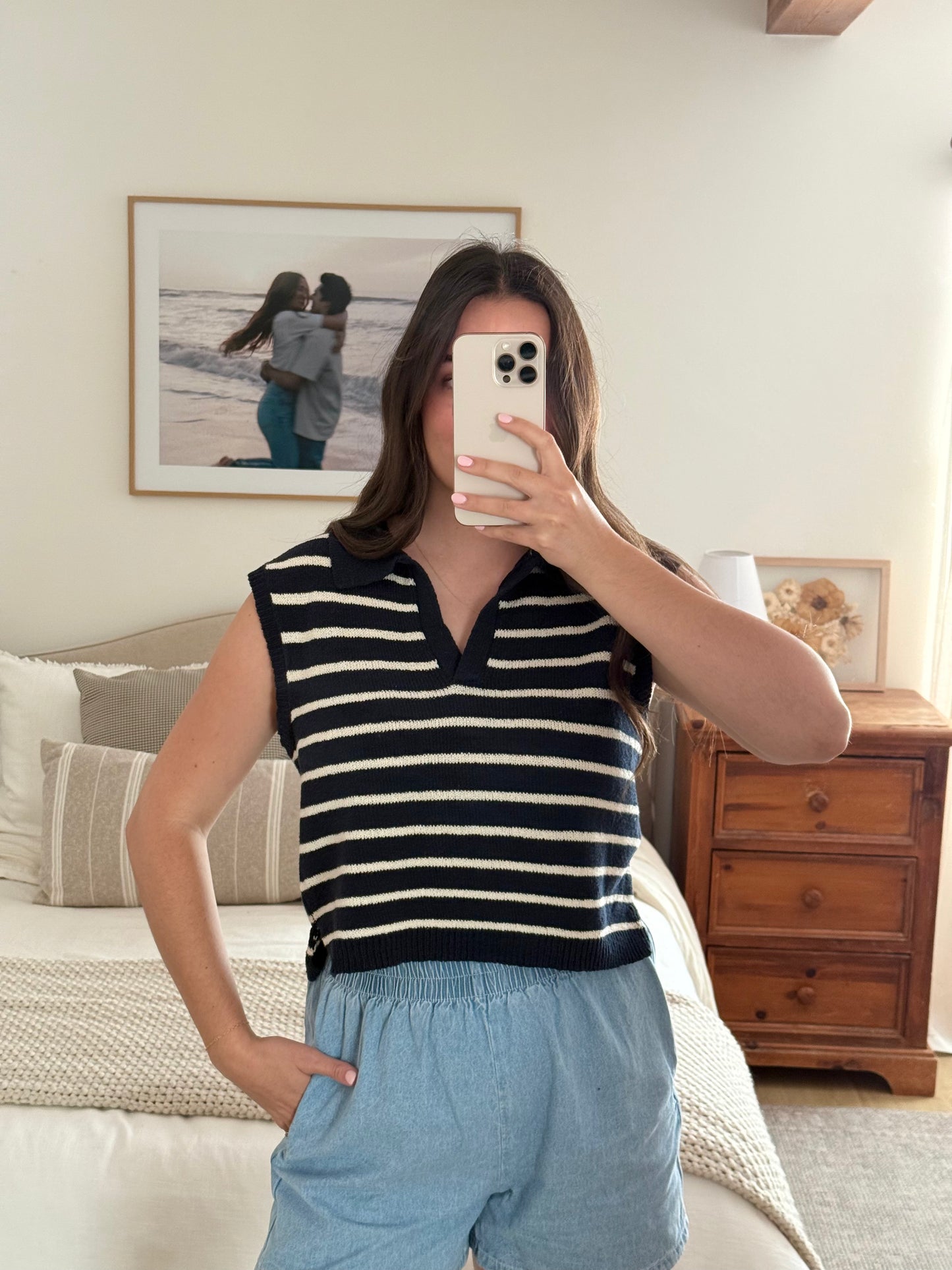 Yacht Club Sweater Tank, Navy