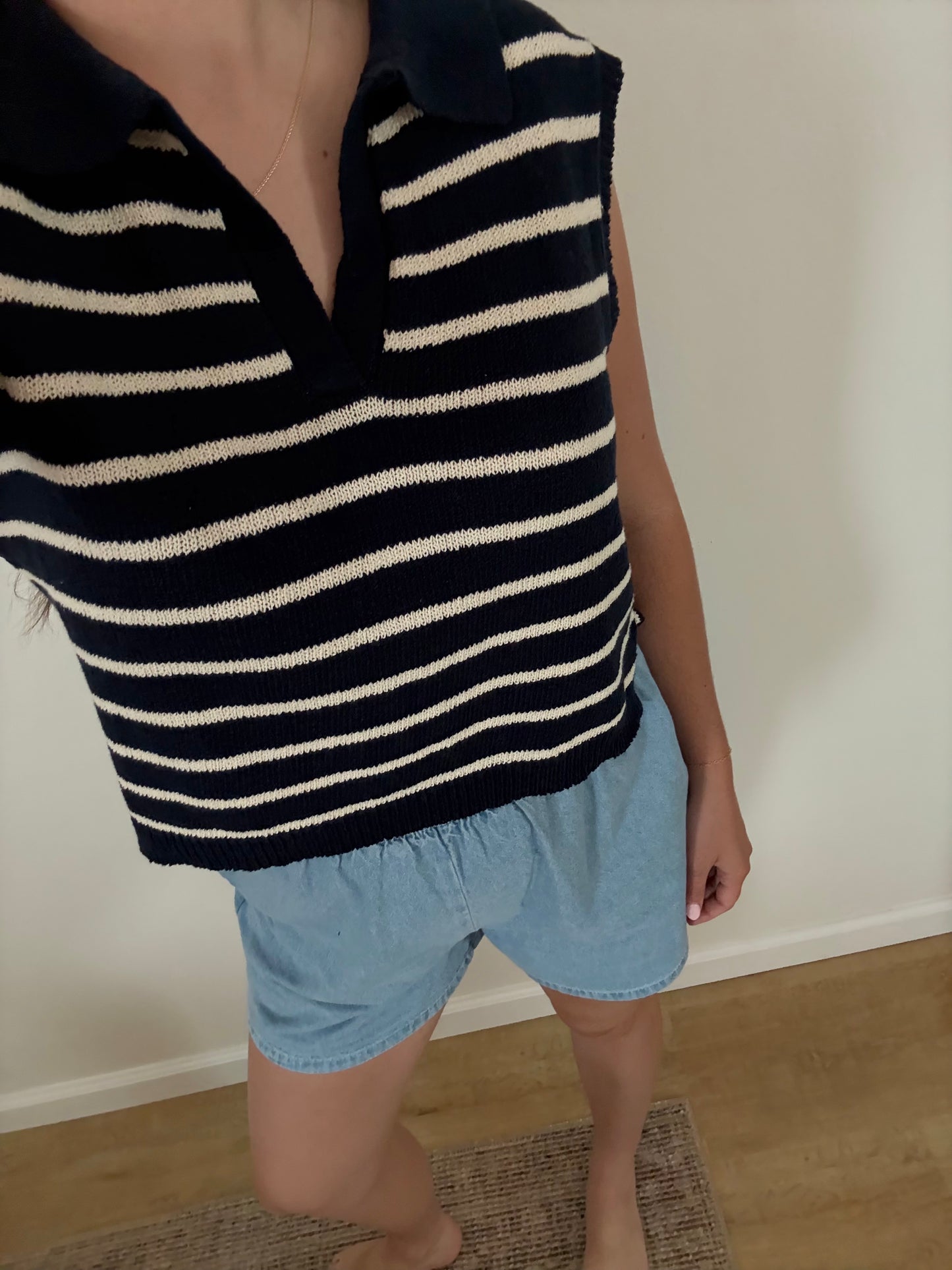 Yacht Club Sweater Tank, Navy