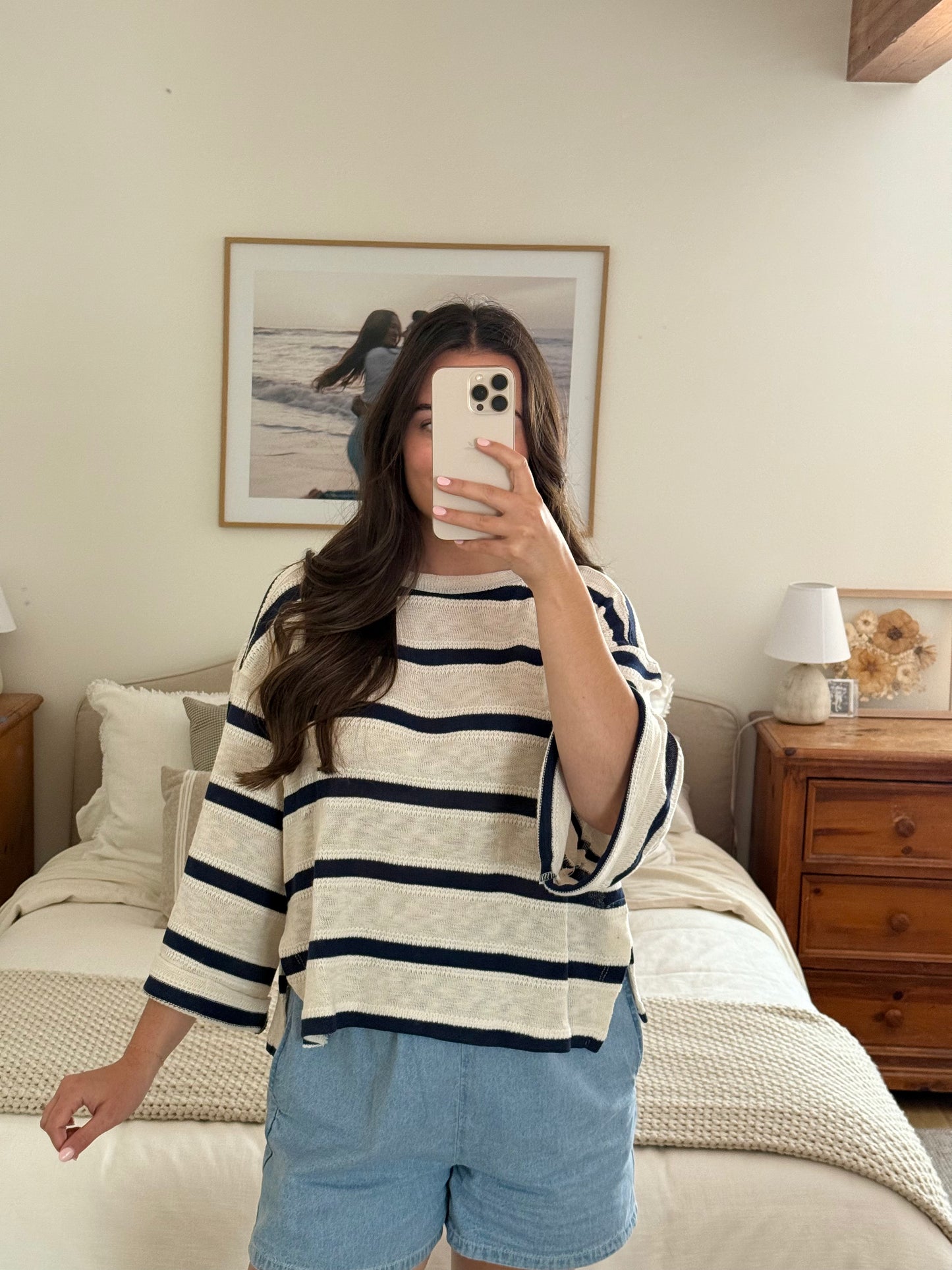 Maritime Sweater, Navy/Oatmeal