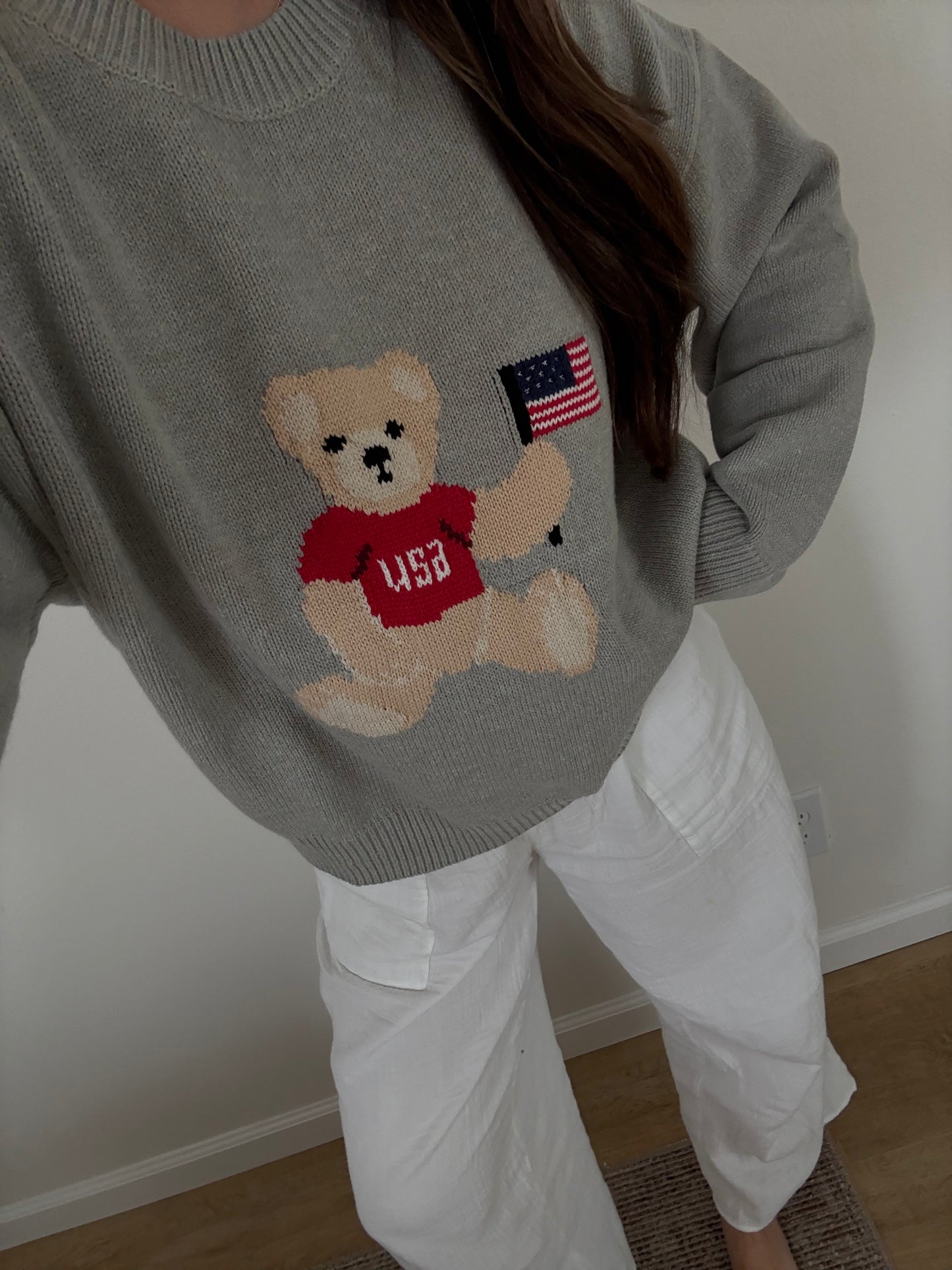 Ralph USA Teddy Sweater, Grey