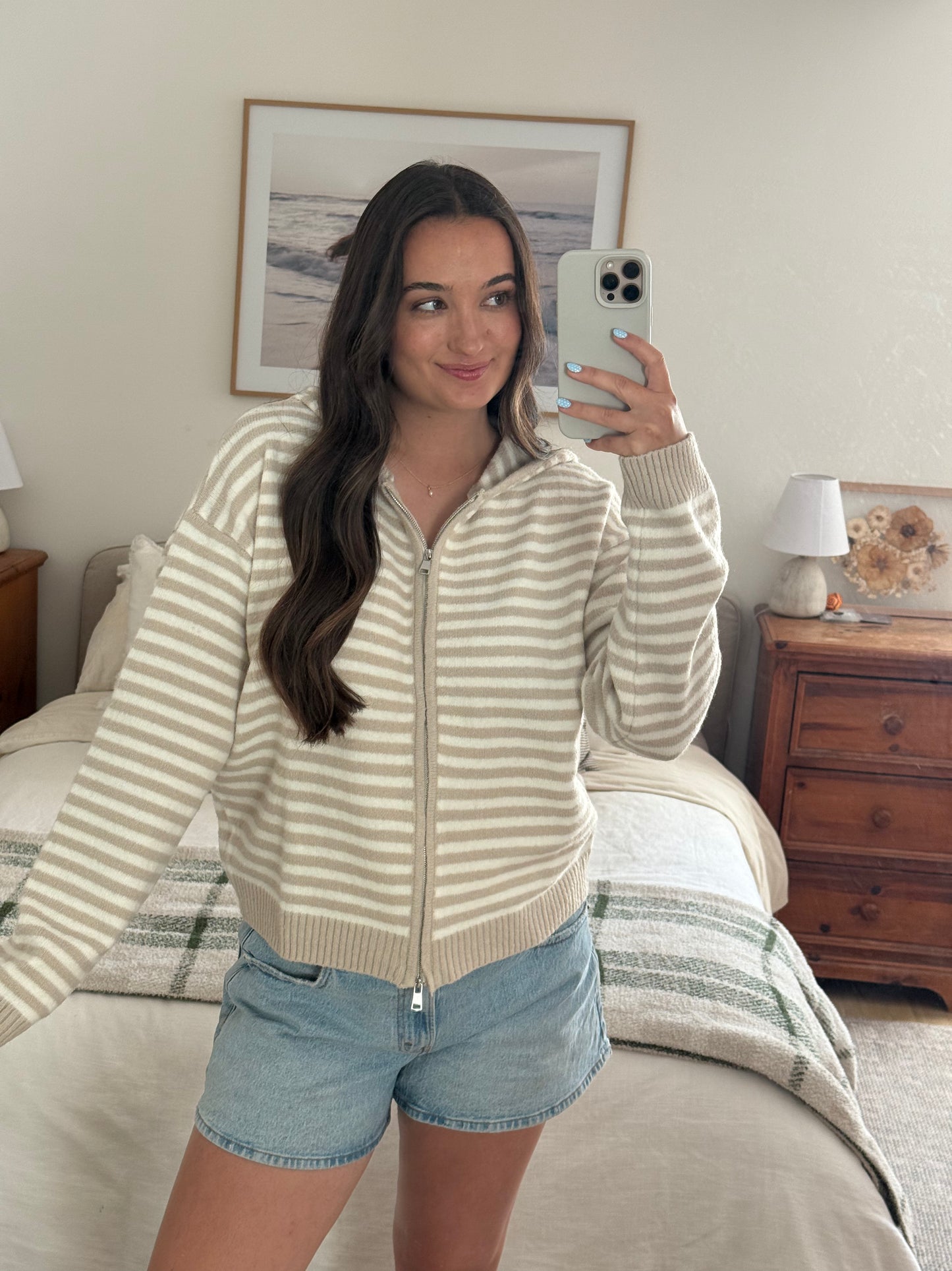 Rae Zip Up Sweater, Vanilla