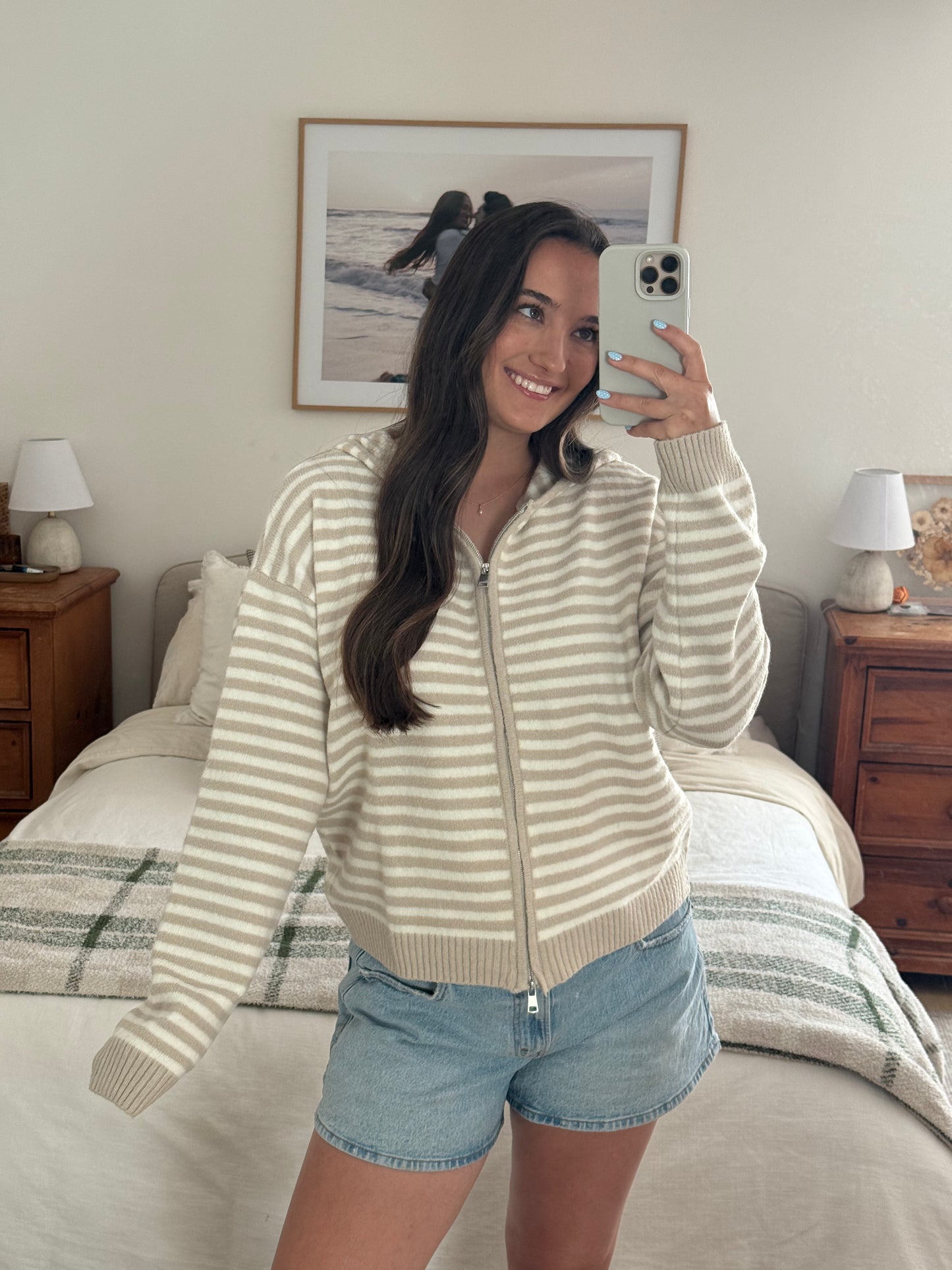 Rae Zip Up Sweater, Vanilla