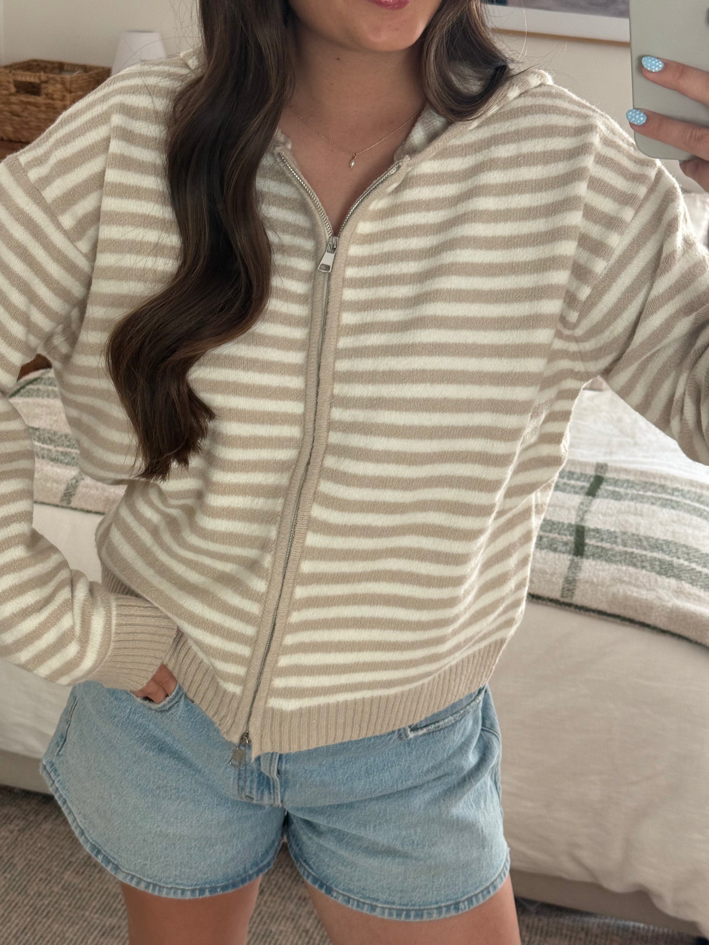 Rae Zip Up Sweater, Vanilla