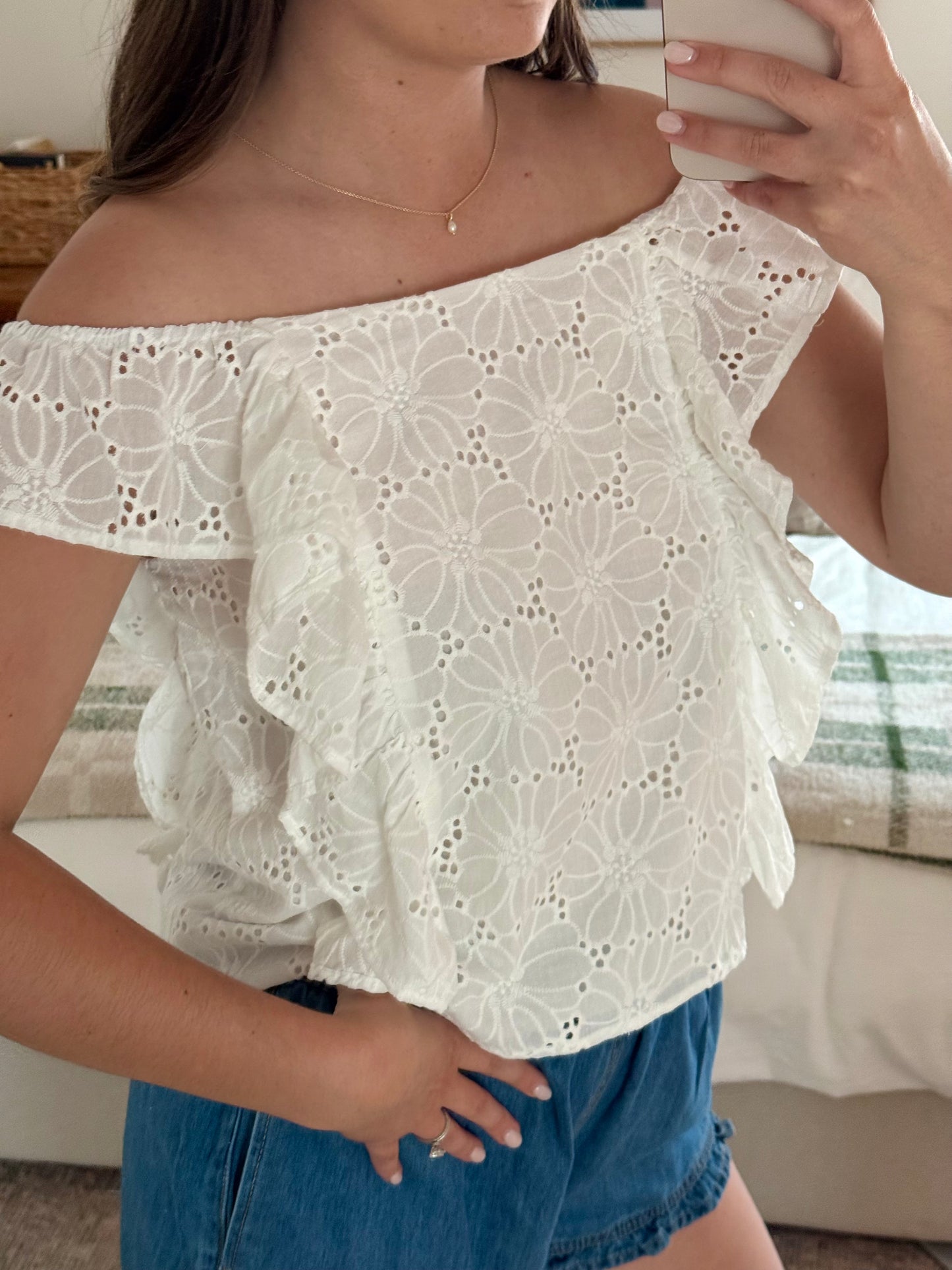 Southern Belle Blouse, White