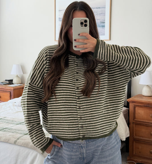 Bonfire Cardigan, Forest Green