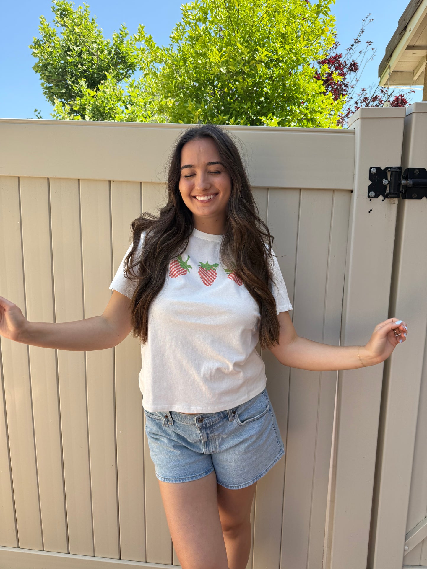 Strawberry Tee, White
