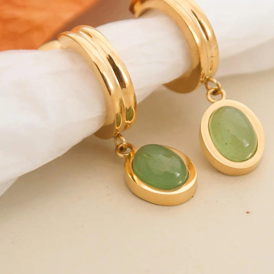 Green Stone Earrings