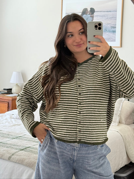 Bonfire Cardigan, Forest Green