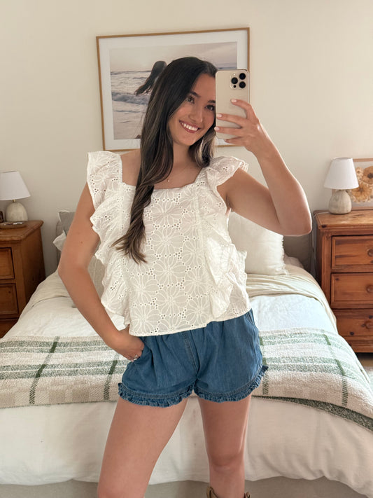 Southern Belle Blouse, White