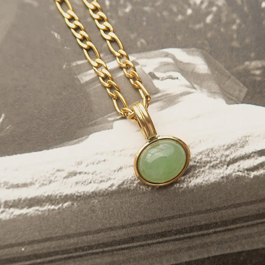 Green Stone Pendant Necklace
