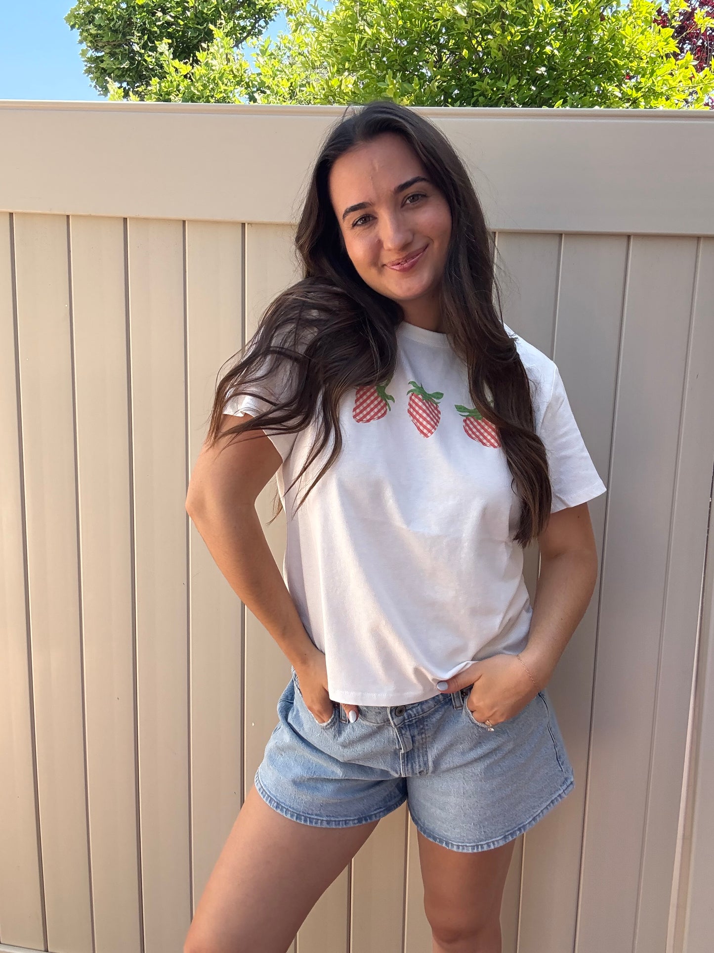 Strawberry Tee, White