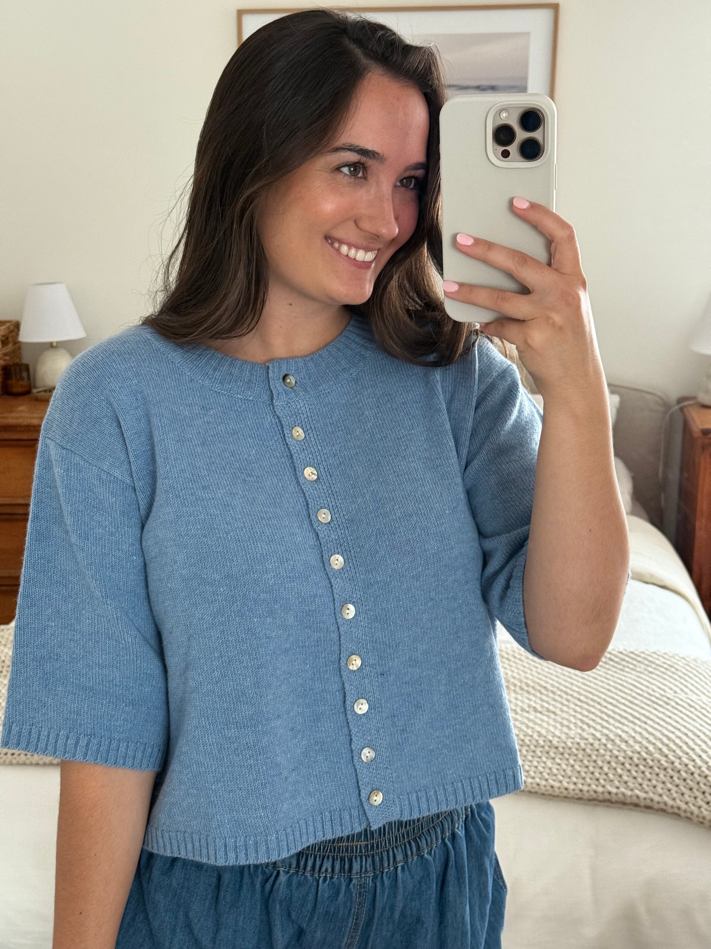 Sand Dollar Cardigan, Ocean Blue