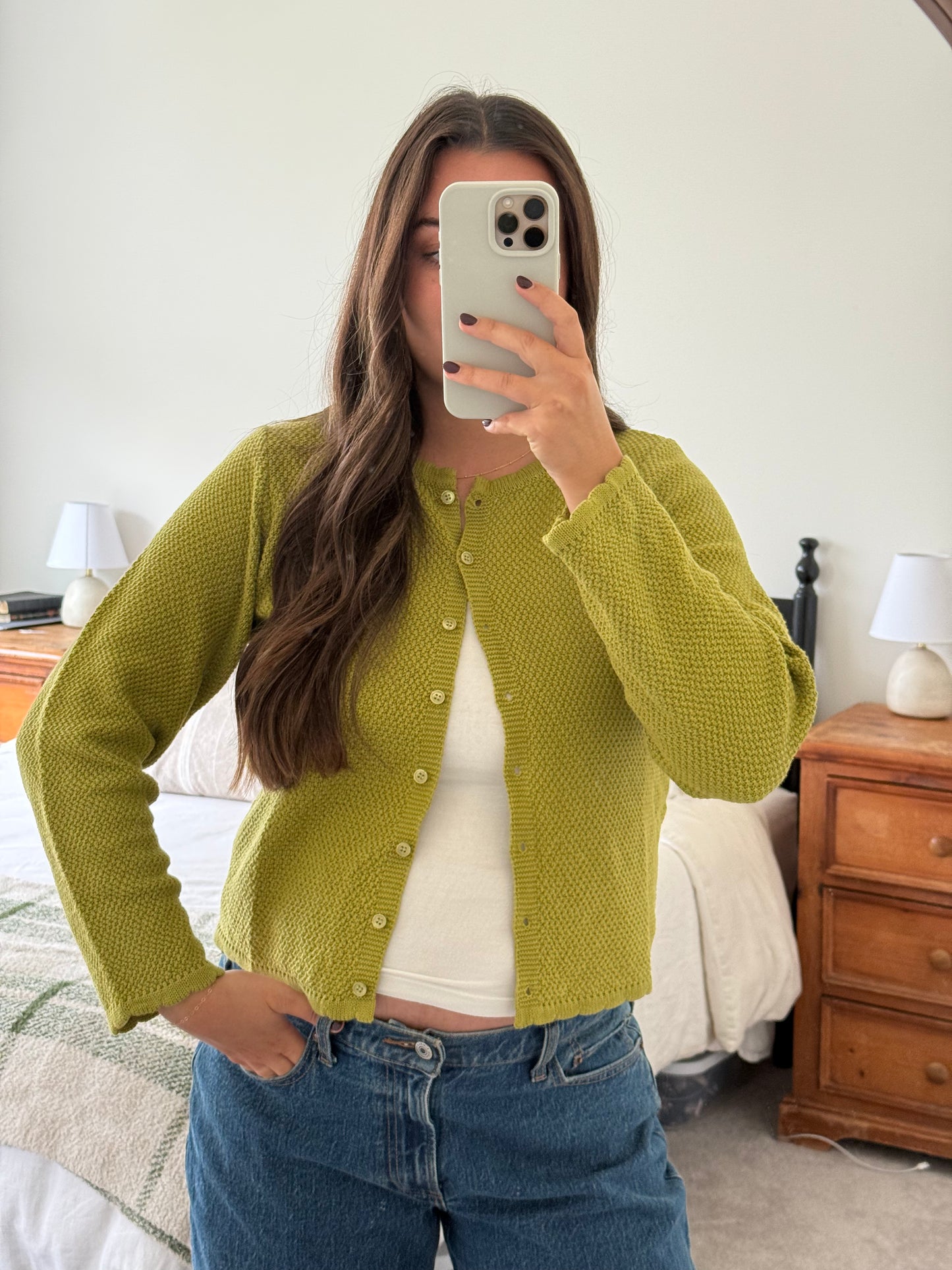 Winnie Cardigan, Moss Green