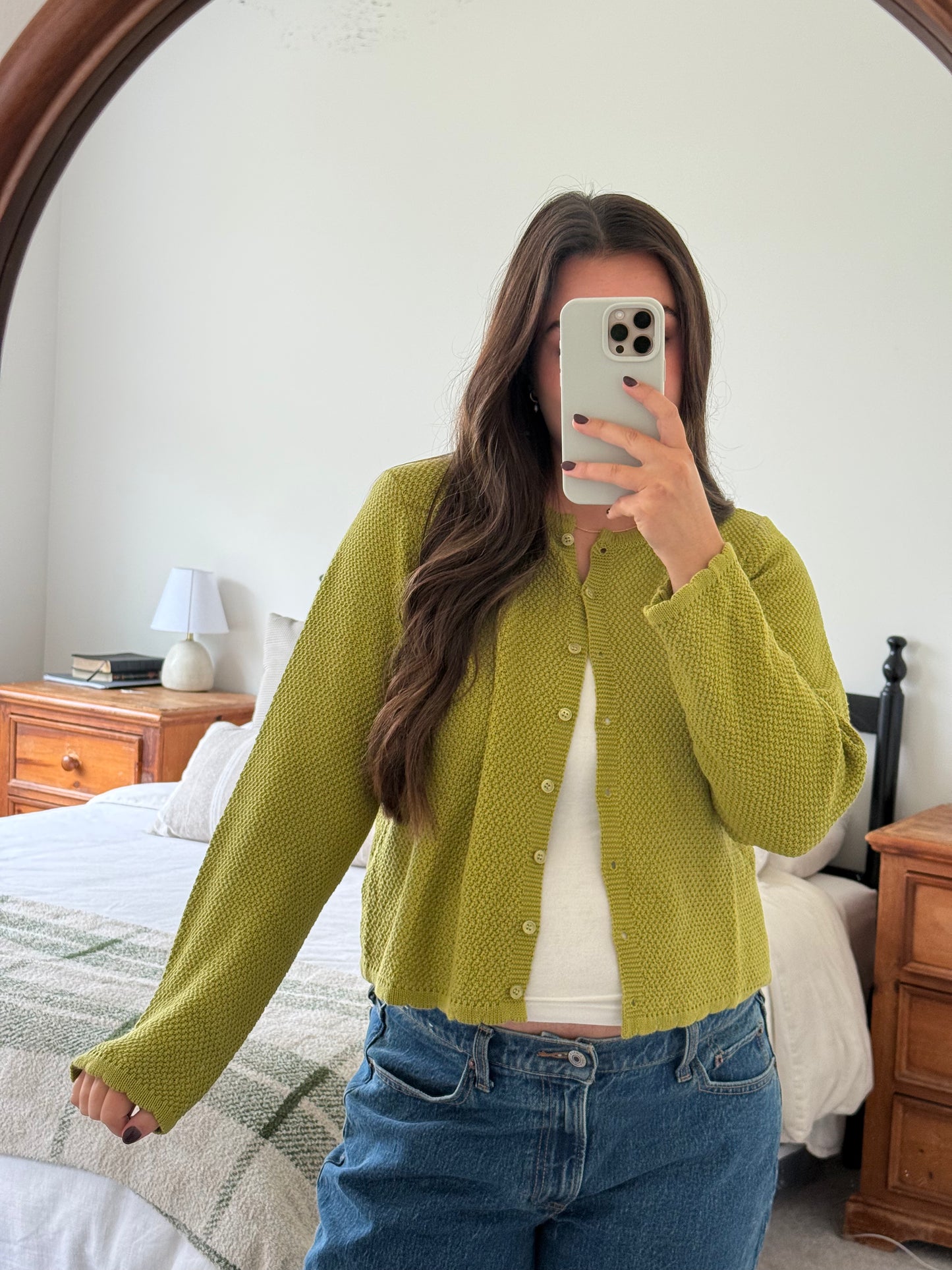 Winnie Cardigan, Moss Green