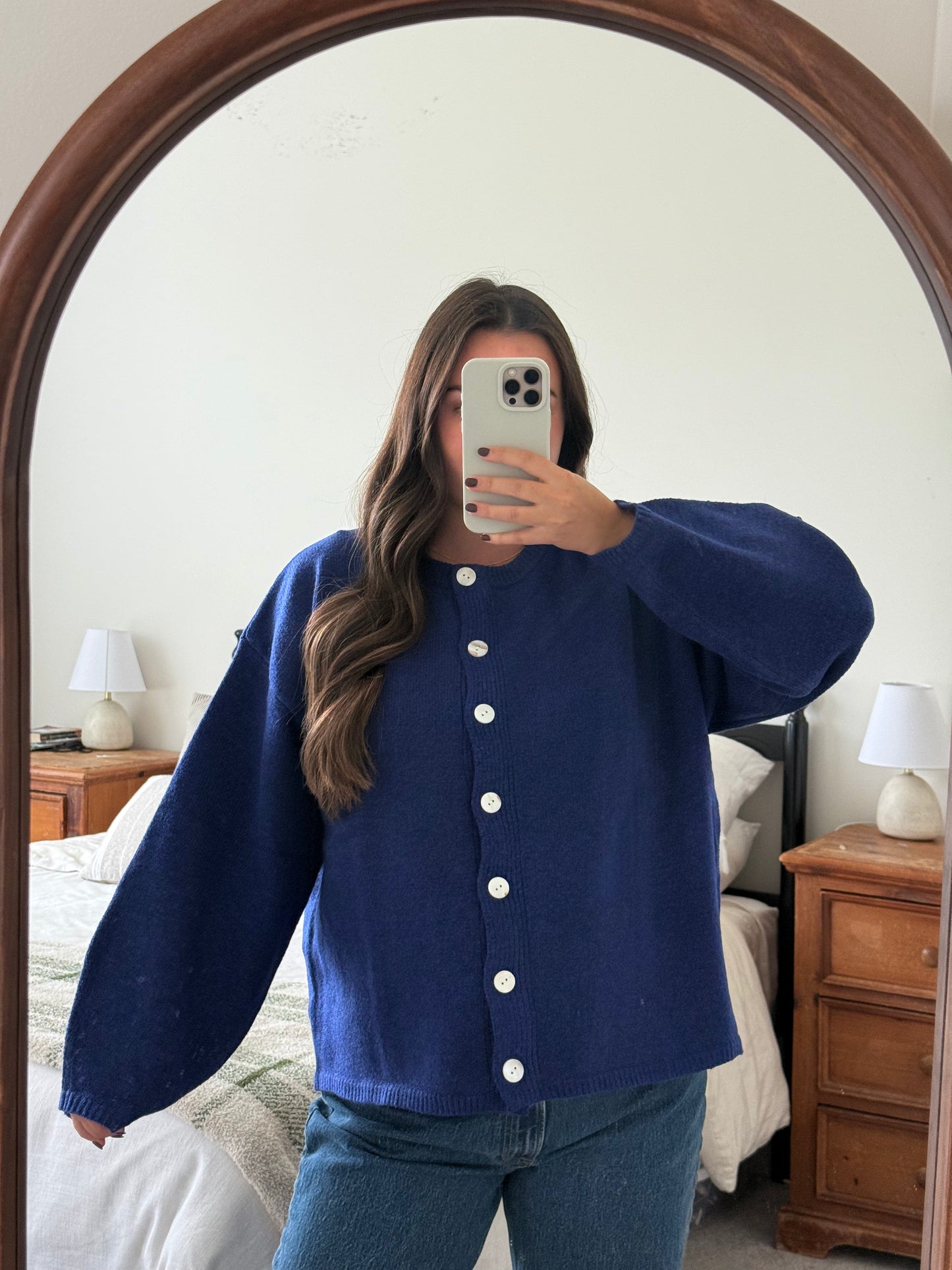 Crisp Air Cardigan, Royal Blue