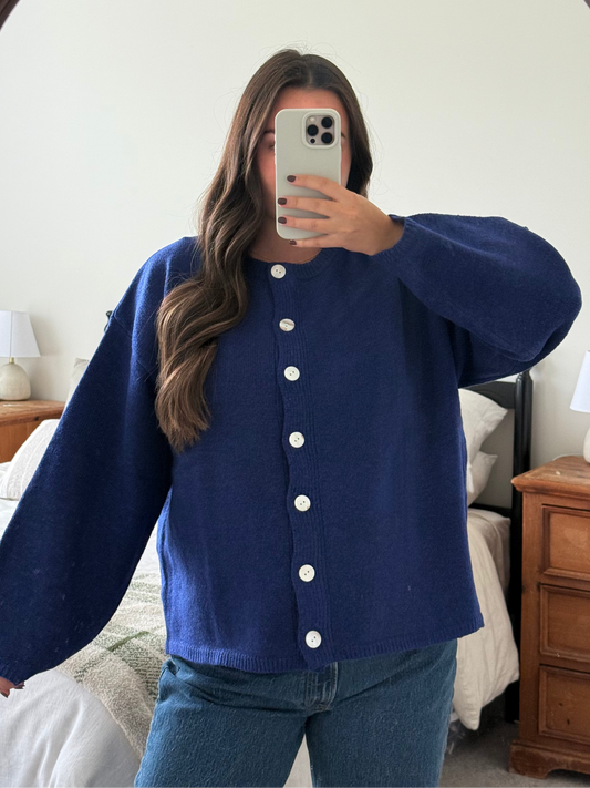 Crisp Air Cardigan, Royal Blue