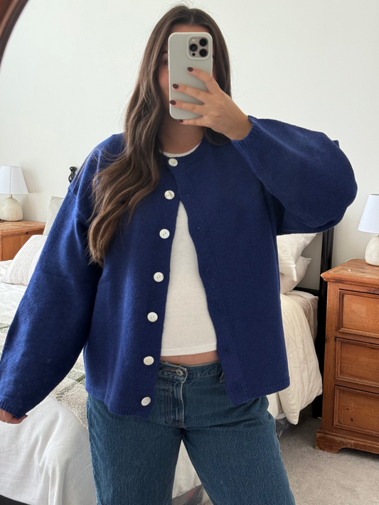 Crisp Air Cardigan, Royal Blue