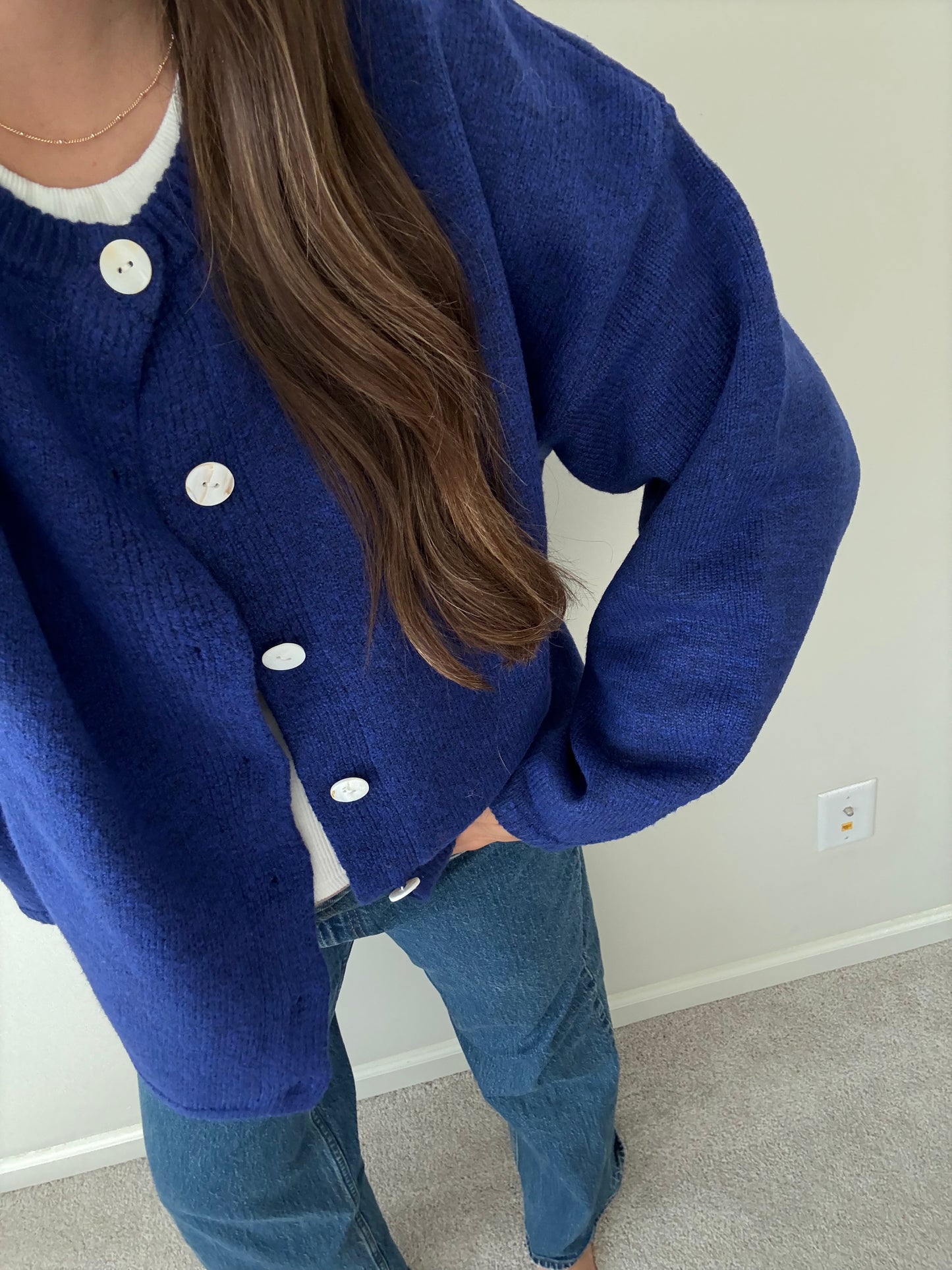 Crisp Air Cardigan, Royal Blue