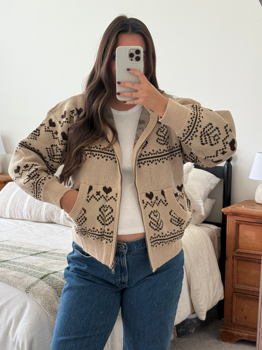 Maple Butter Zip Up Sweater
