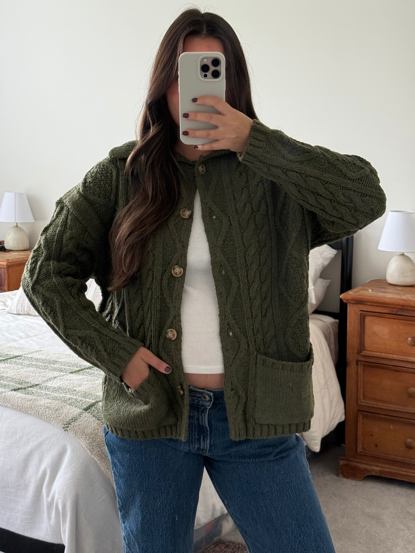 Montana Cardigan, Forest Green