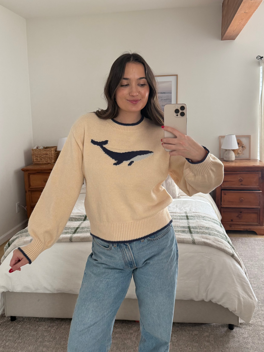 Whale Sweater, Cream