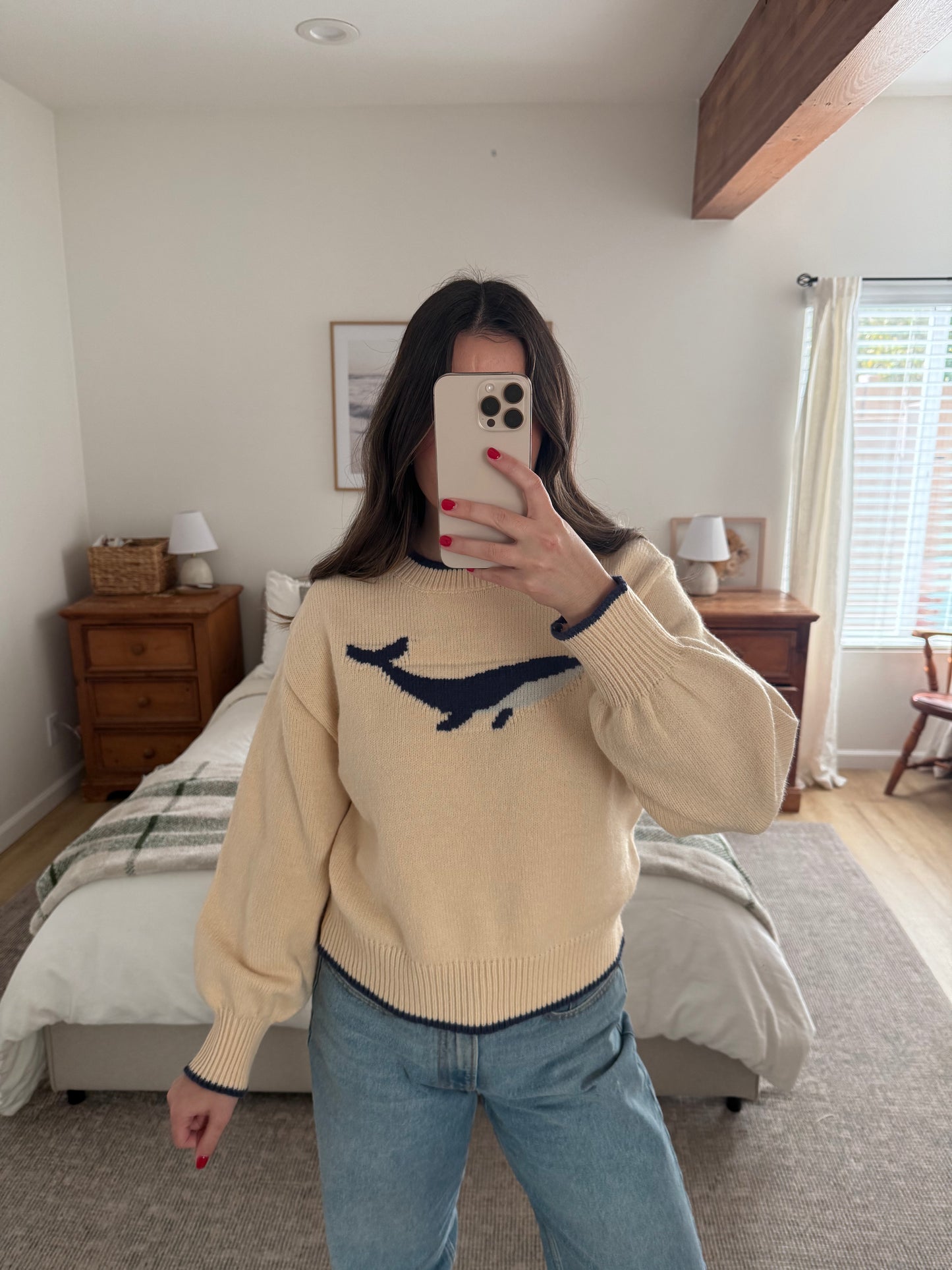 Whale Sweater, Cream