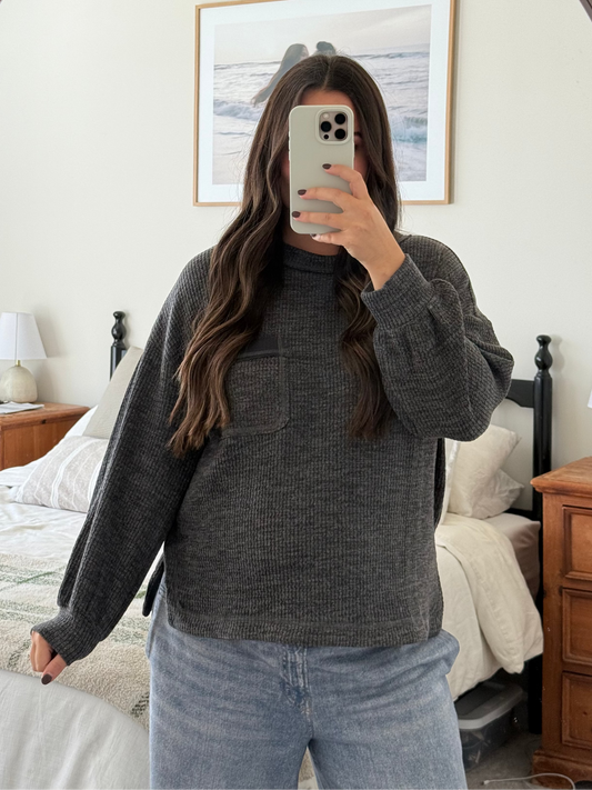 Breezy Thermal Pullover, Charcoal