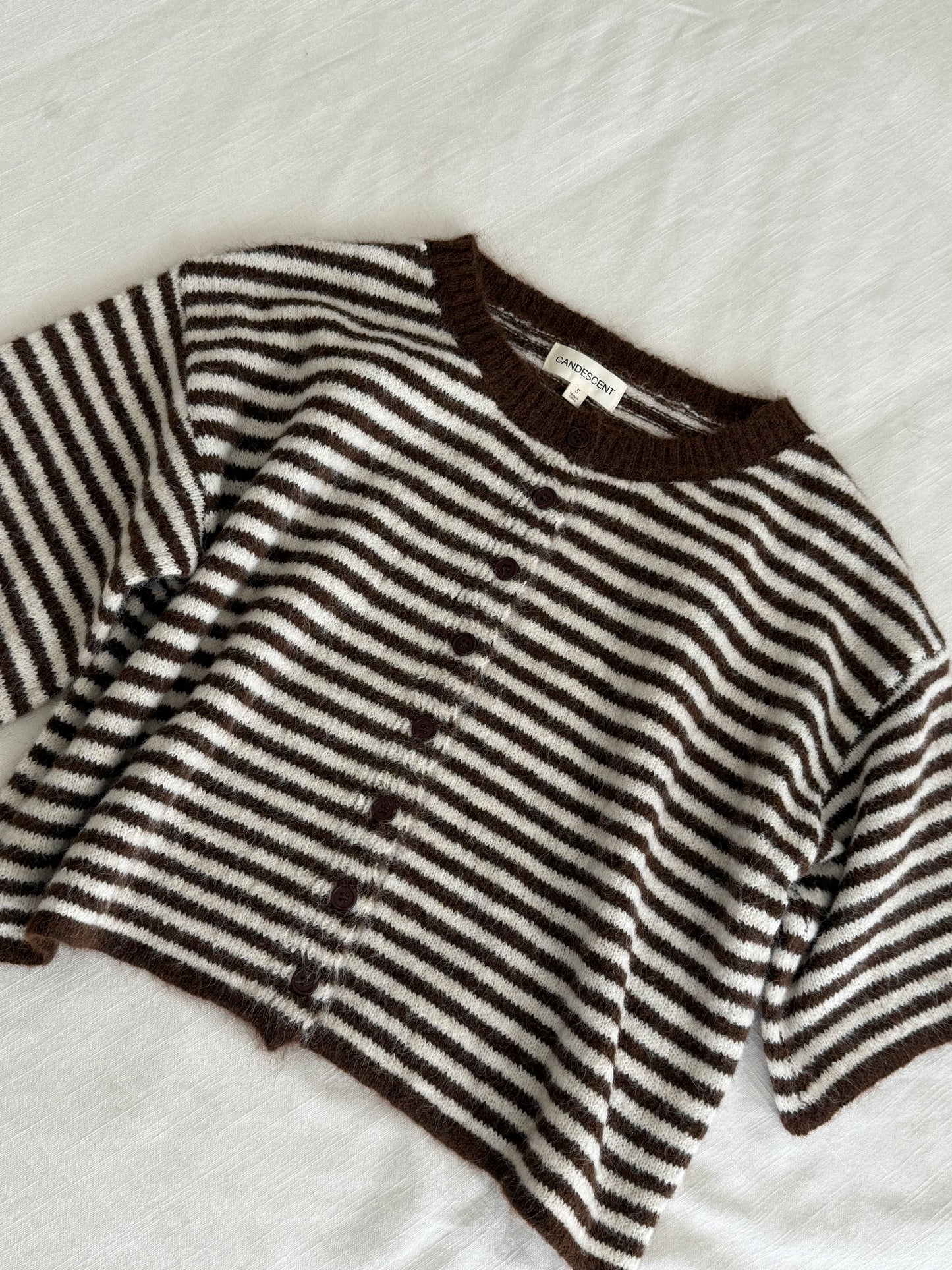 Coffeehouse Short Sleeve Cardigan, Brown