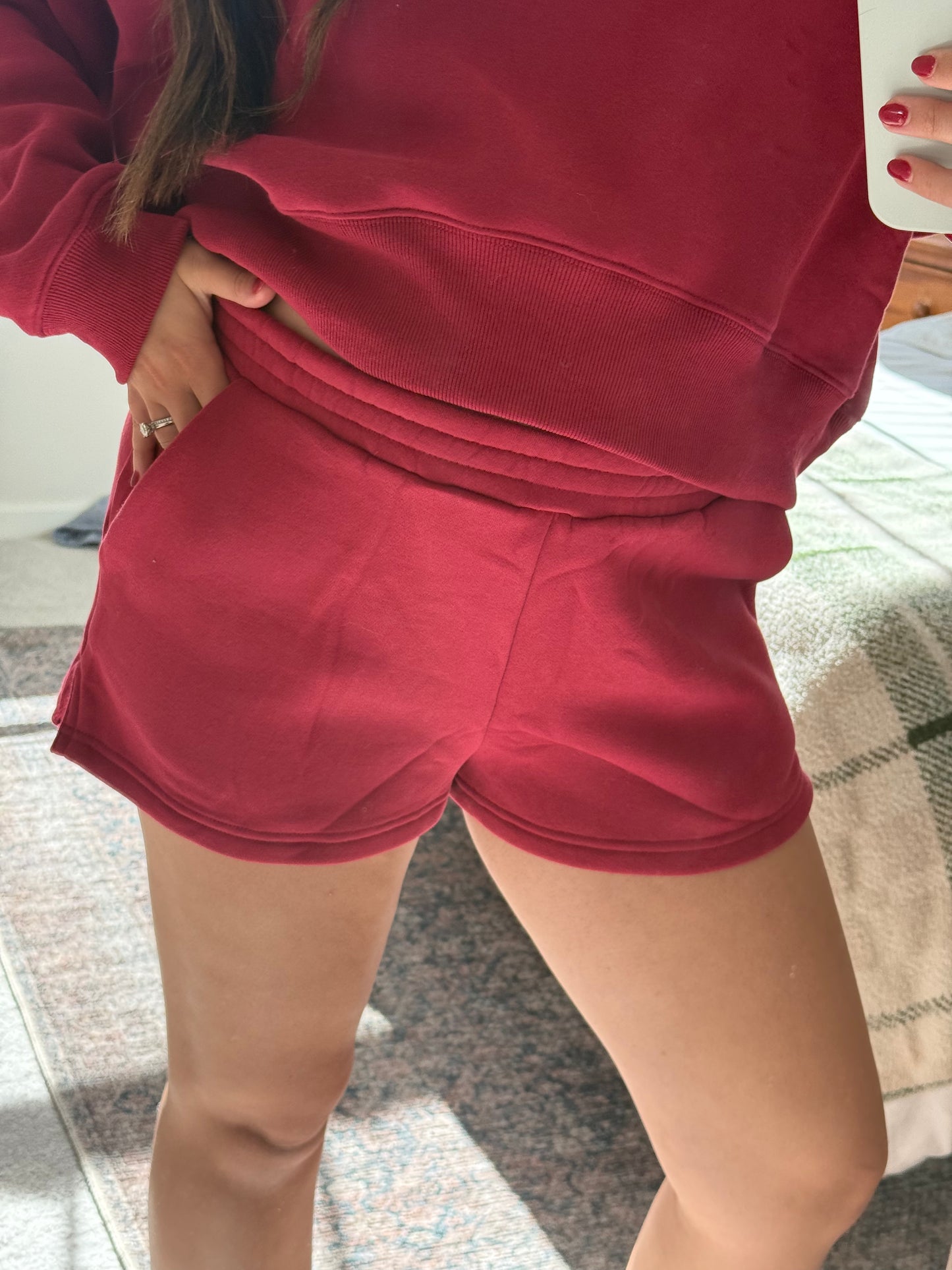 Crimson Cozy Shorts