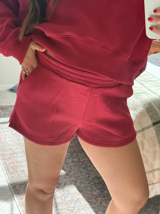 Crimson Cozy Shorts